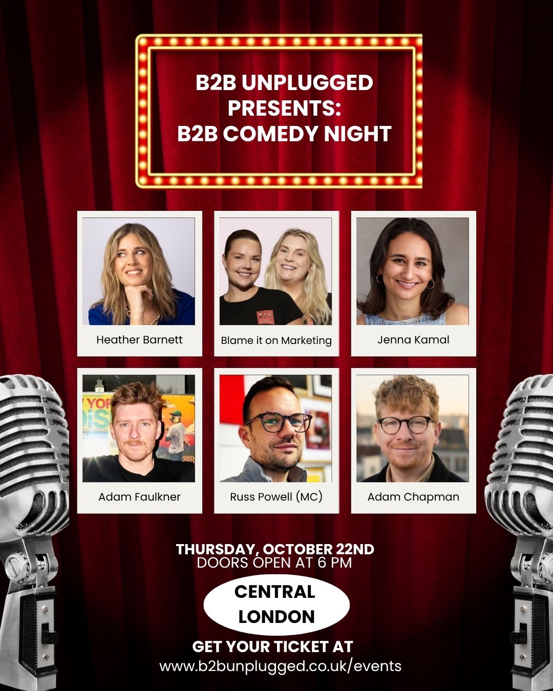 B2B Unplugged: Comedy night - (One year anniversary special)
