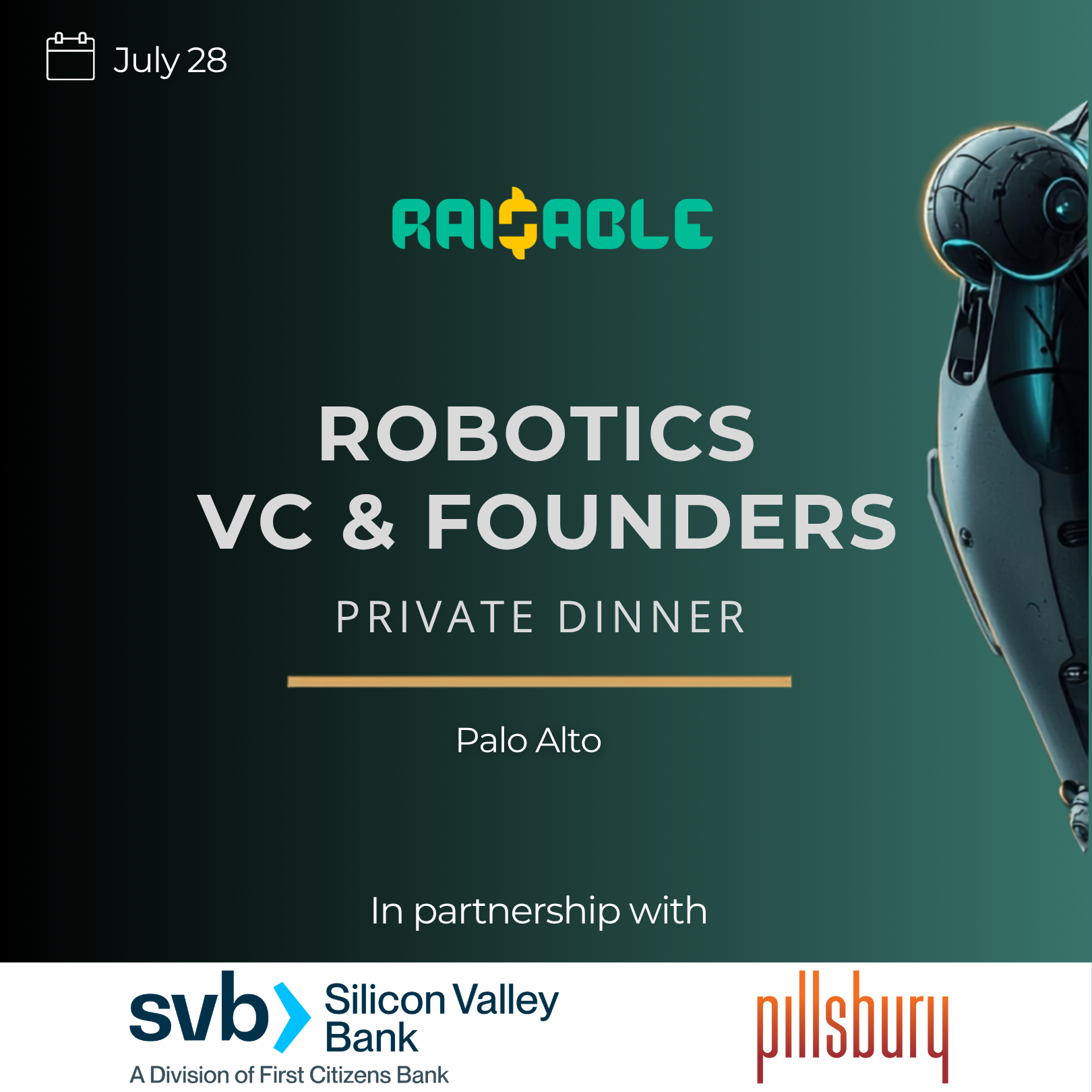 Robotics Founders & VCs Private Dinner · Palo Alto