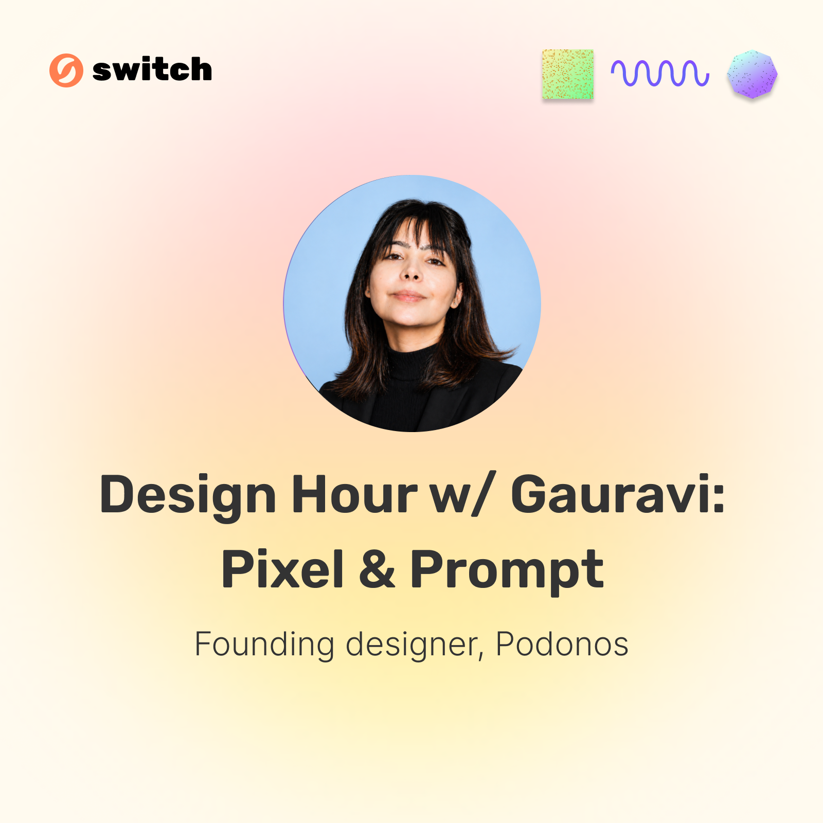Design-Stunde mit Gauravi: Pixel & Prompt