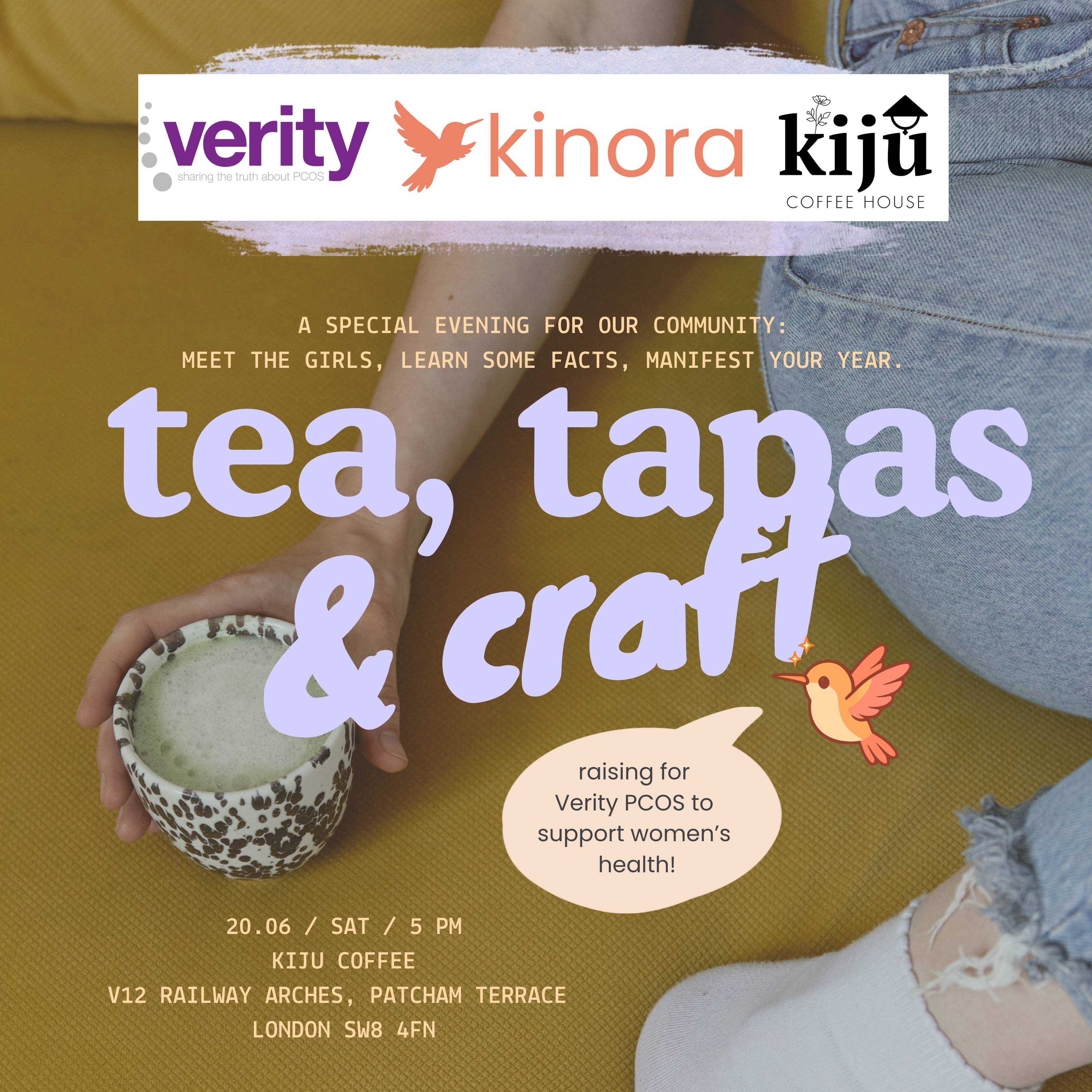 Cover art for #Tea, Tapas & Crafts - Kinora x Kiju Coffee House x Verity PCOS — Kiju Coffee House