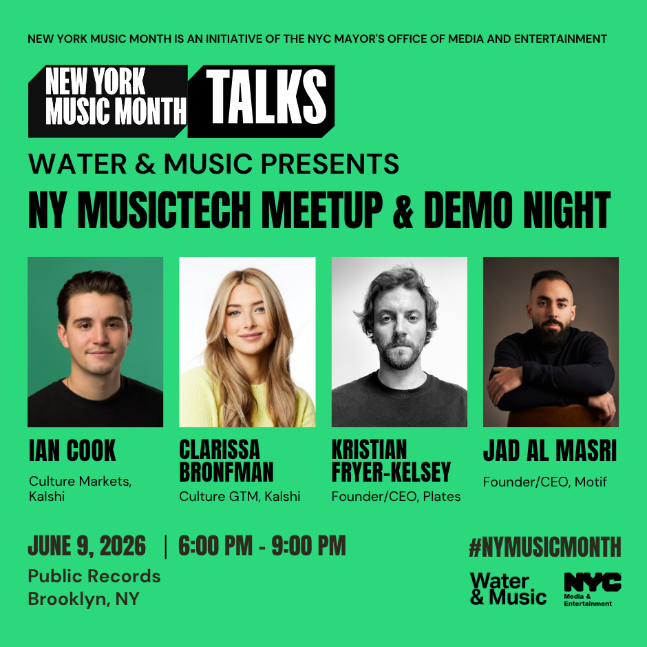 Cover art for #NY MusicTech Meetup & Demo Night — New York Music Month Edition — Brooklyn, NY