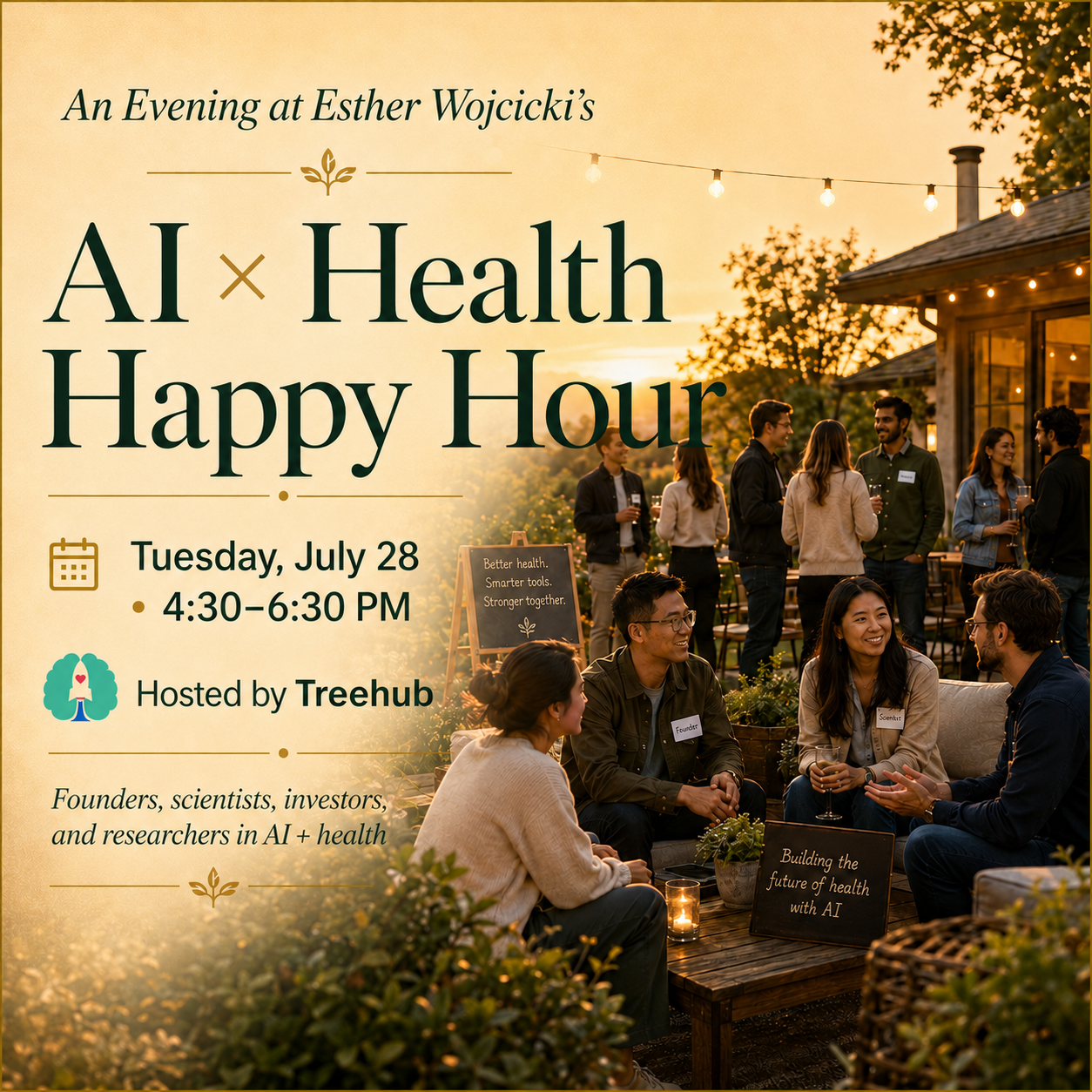 AI × Health Happy Hour at Esther Wojcicki’s