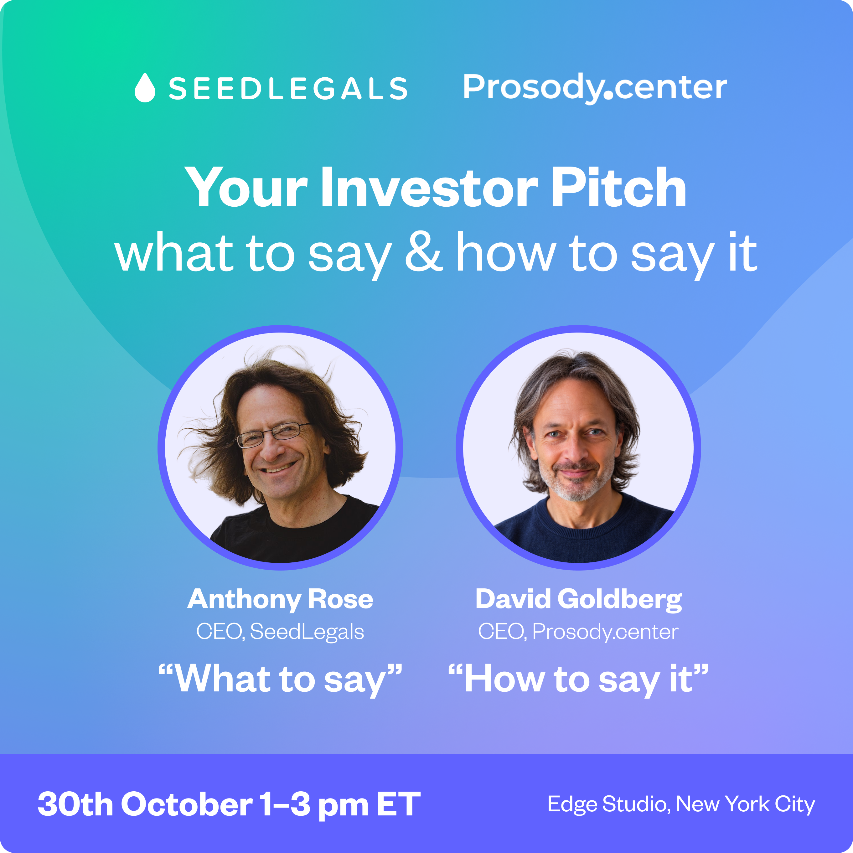 Your Investor Pitch: what to say & how to say it