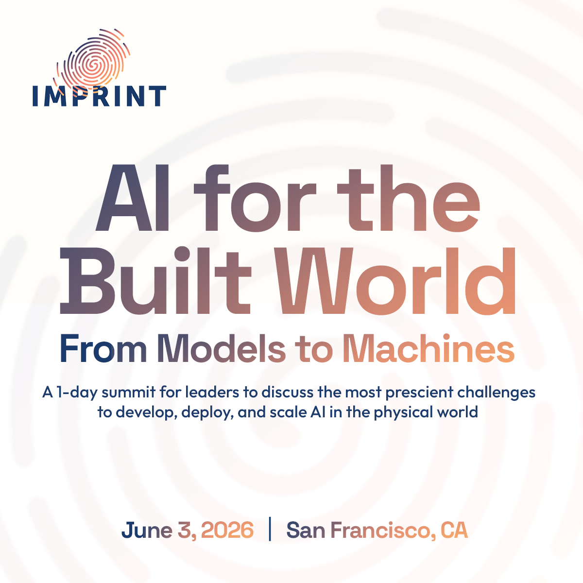 Cover art for #Imprint - AI for the Built World - From Models to Machines — The Pearl