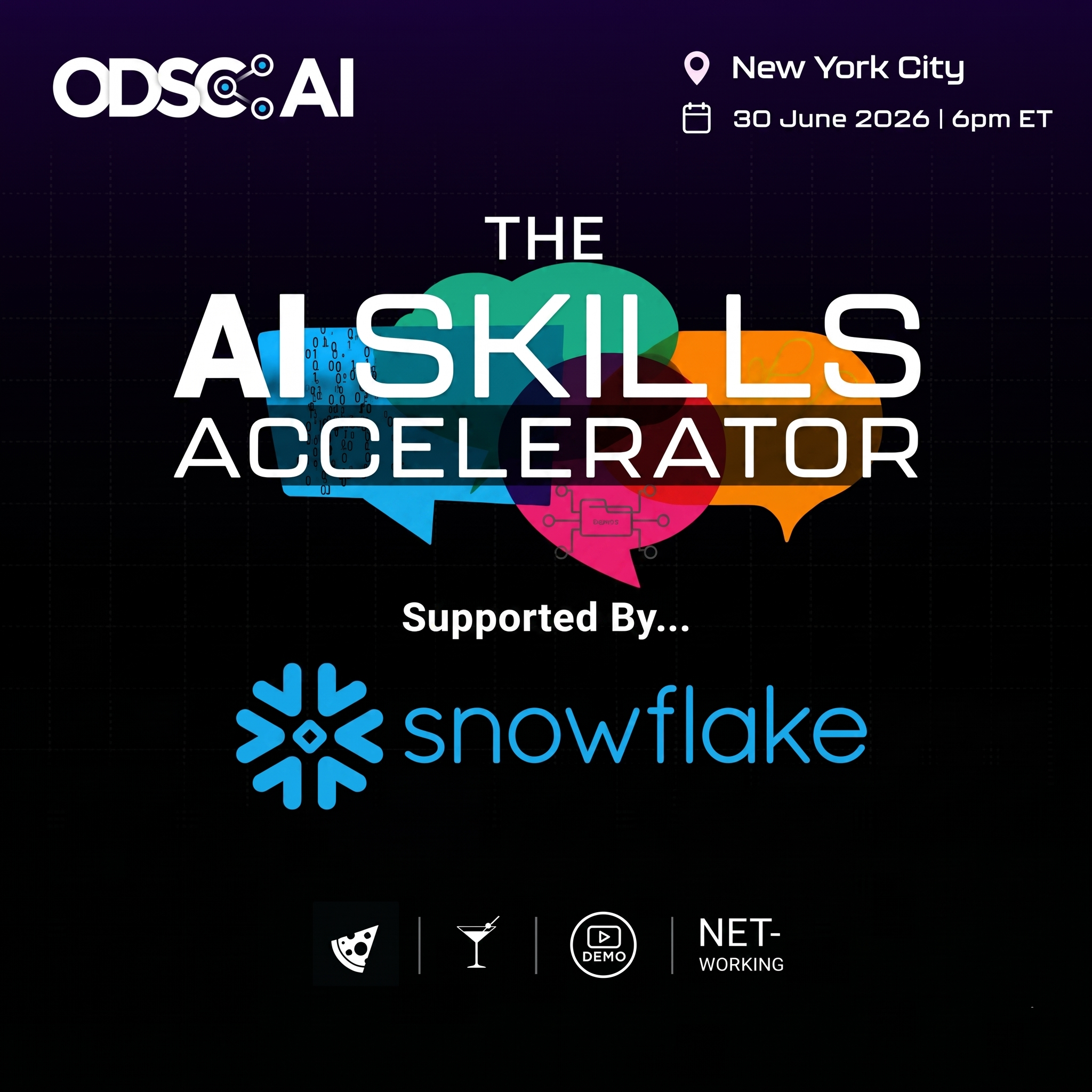 Cover art for #The ODSC AI Skills Accelerator | New York | Snowflake — Nomadworks Times Square