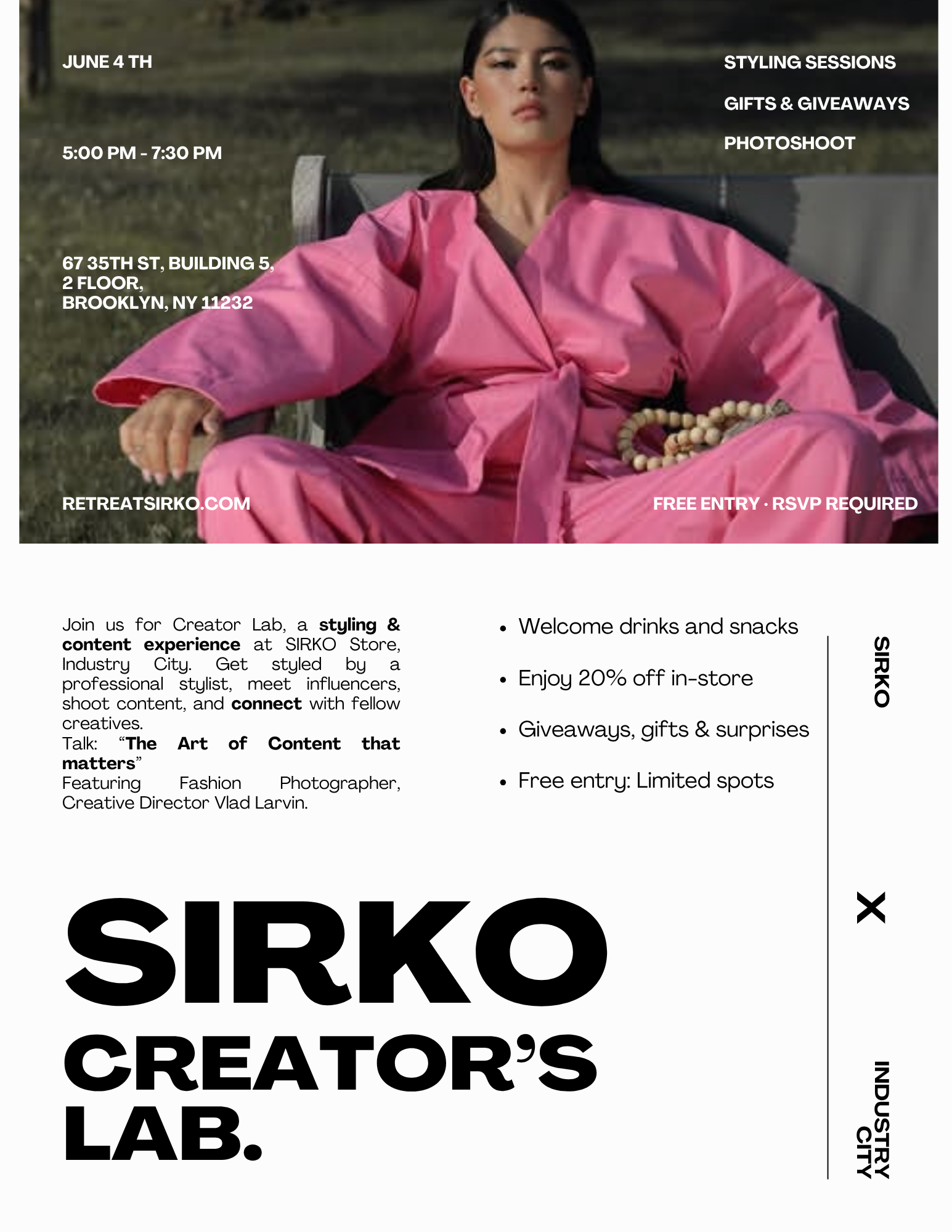 Cover art for #Creator Lab at Sirko Store — 67 35th St building 5