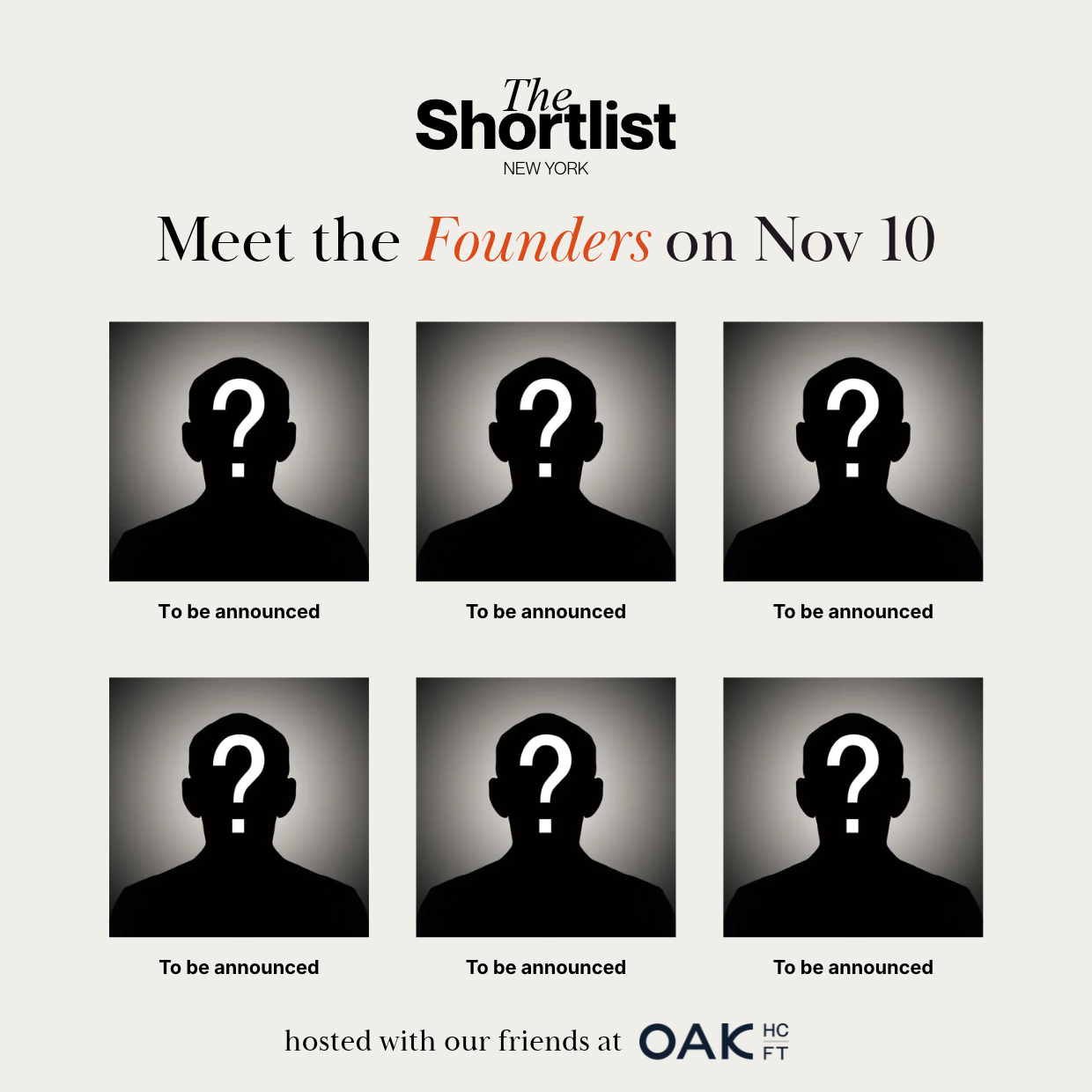 The Shortlist x Oak HC FT Founder Showcase