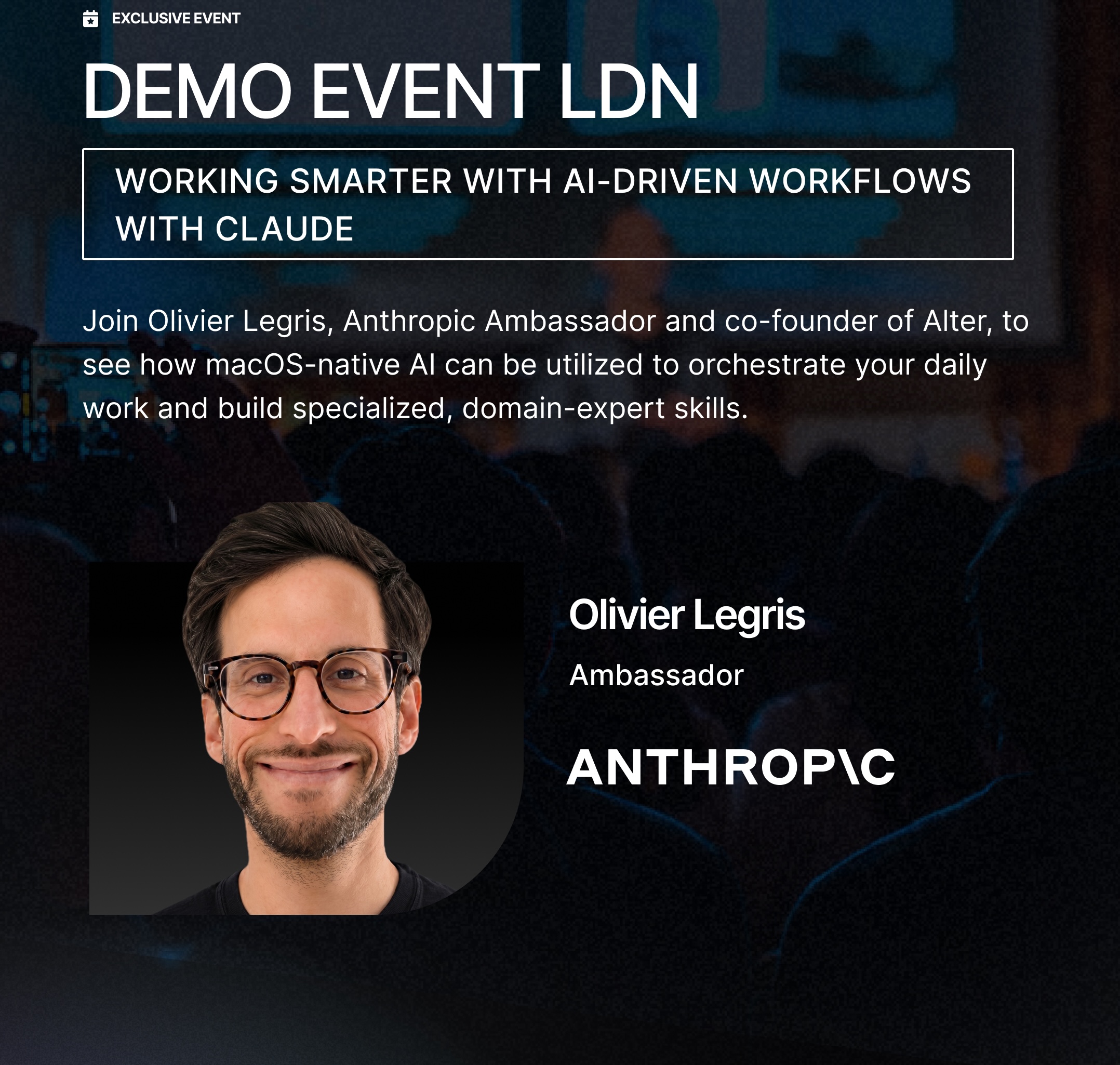 Cover art for #Demo Event LDN: Working Smarter with AI-Driven Workflows with Claude — BrainStation