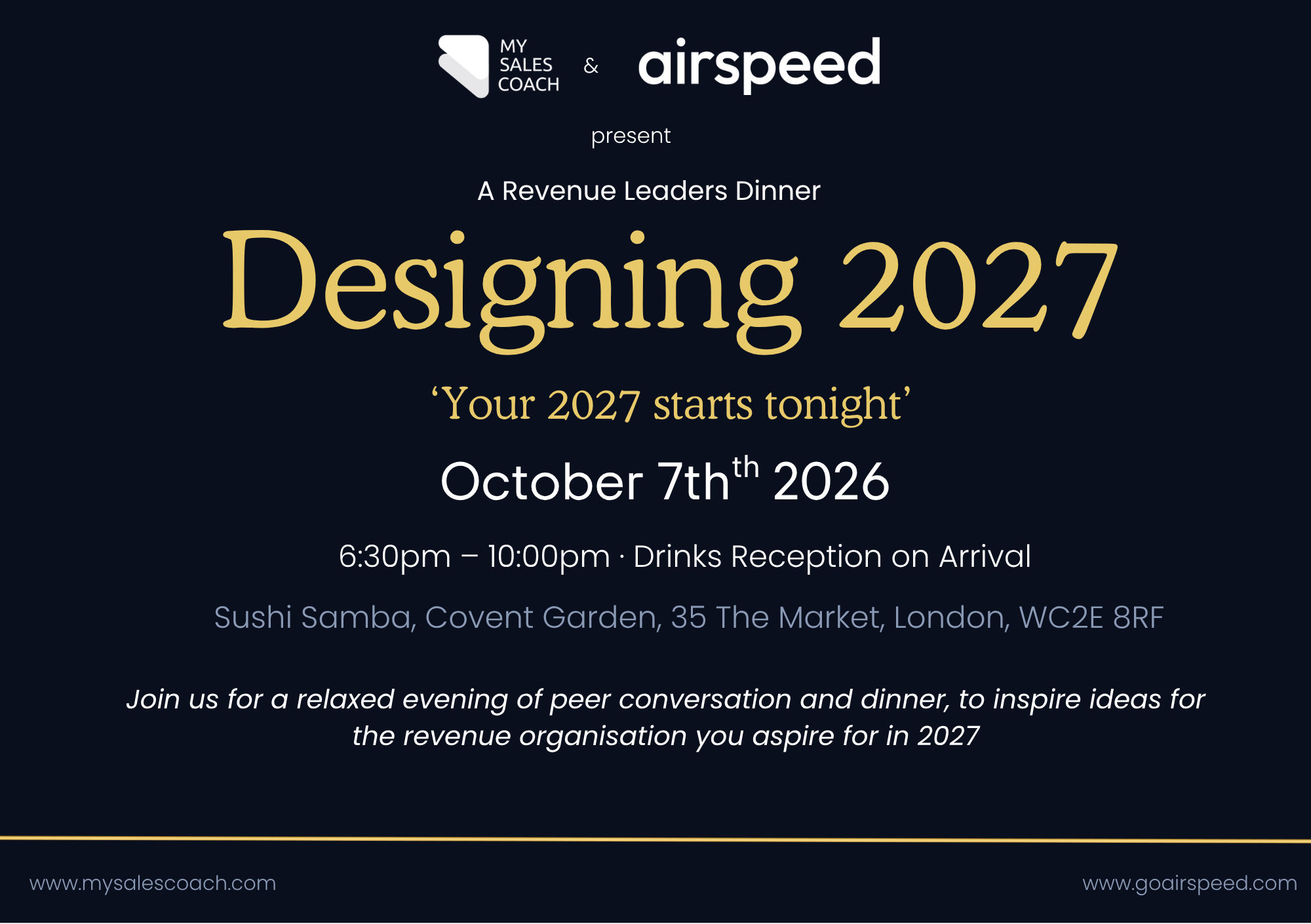 Designing 2027 - A Revenue Leaders Dinner.