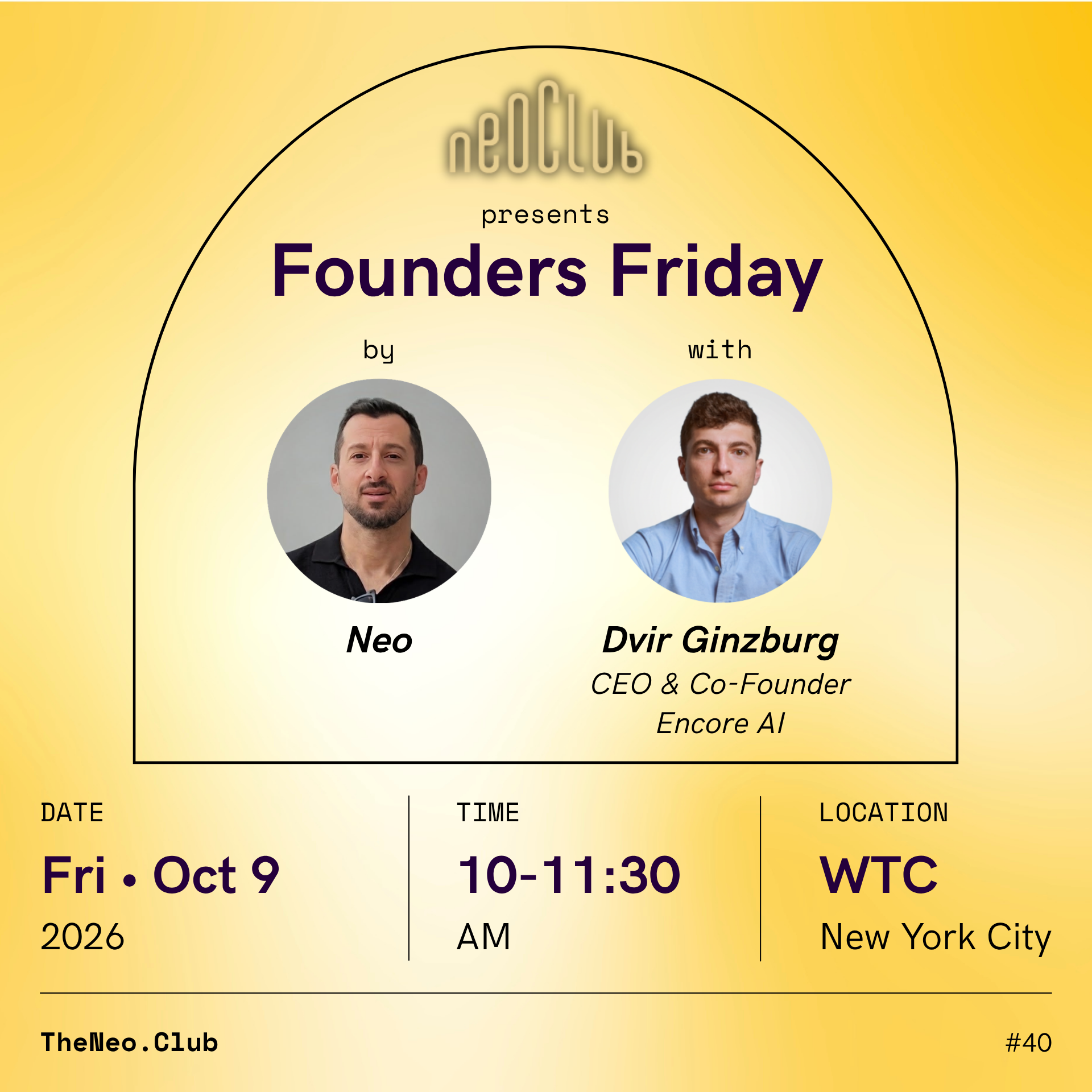 Founders Friday by Neo z Dvirem Ginzburgiem