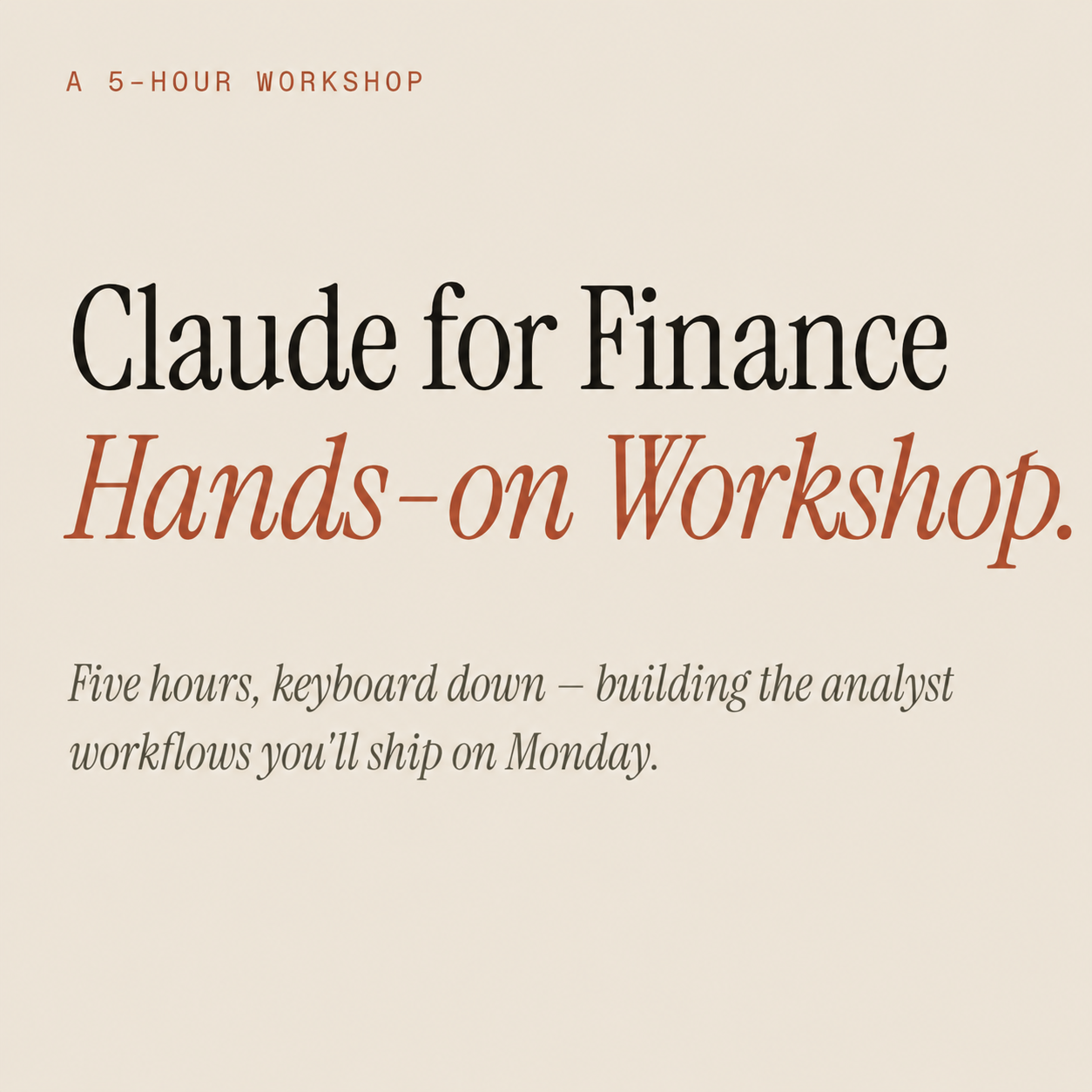 Cover art for #Claude for Finance: 5-Hour Hands-On Workshop — Singapore