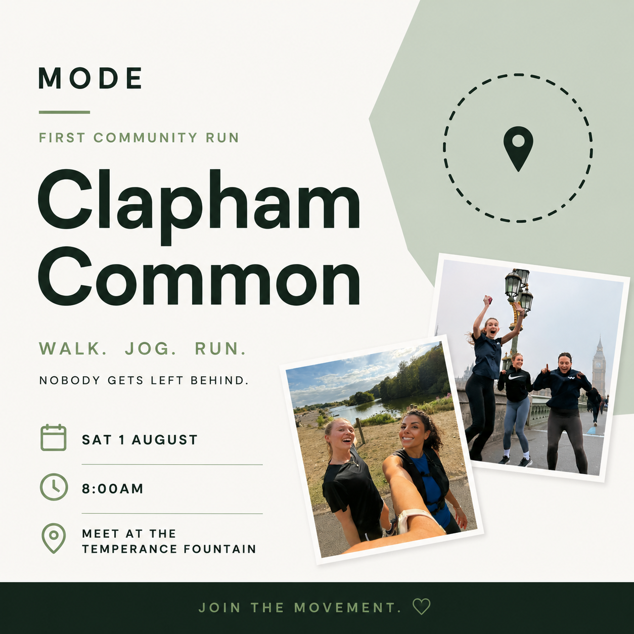 A slow 5K around Clapham Common: MODE's first run club!