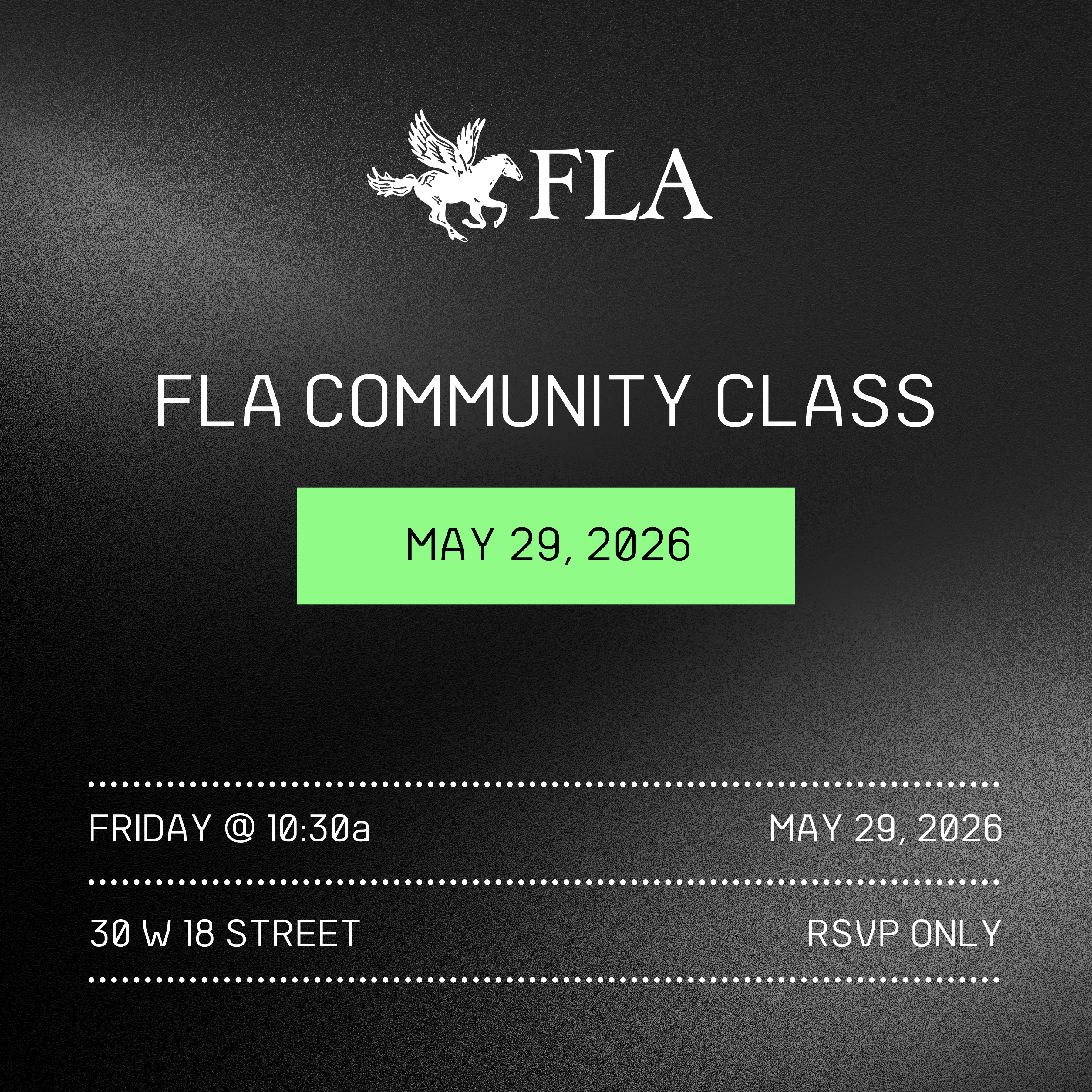 Cover art for #FLA Community Class — 30 W 18th St