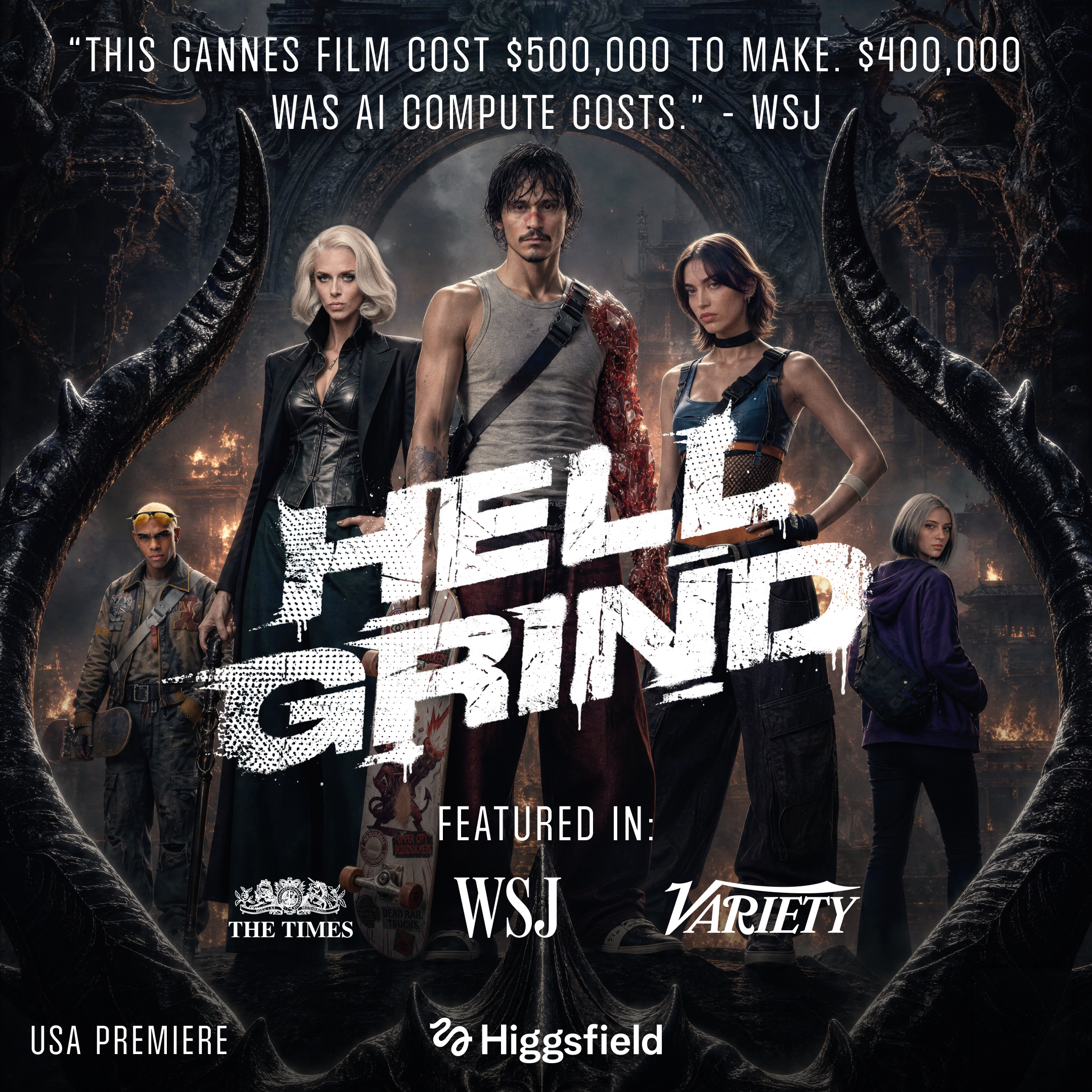 Cover art for #Hell Grind Premiere presented by Higgsfield AI — Alamo Drafthouse Cinema New Mission