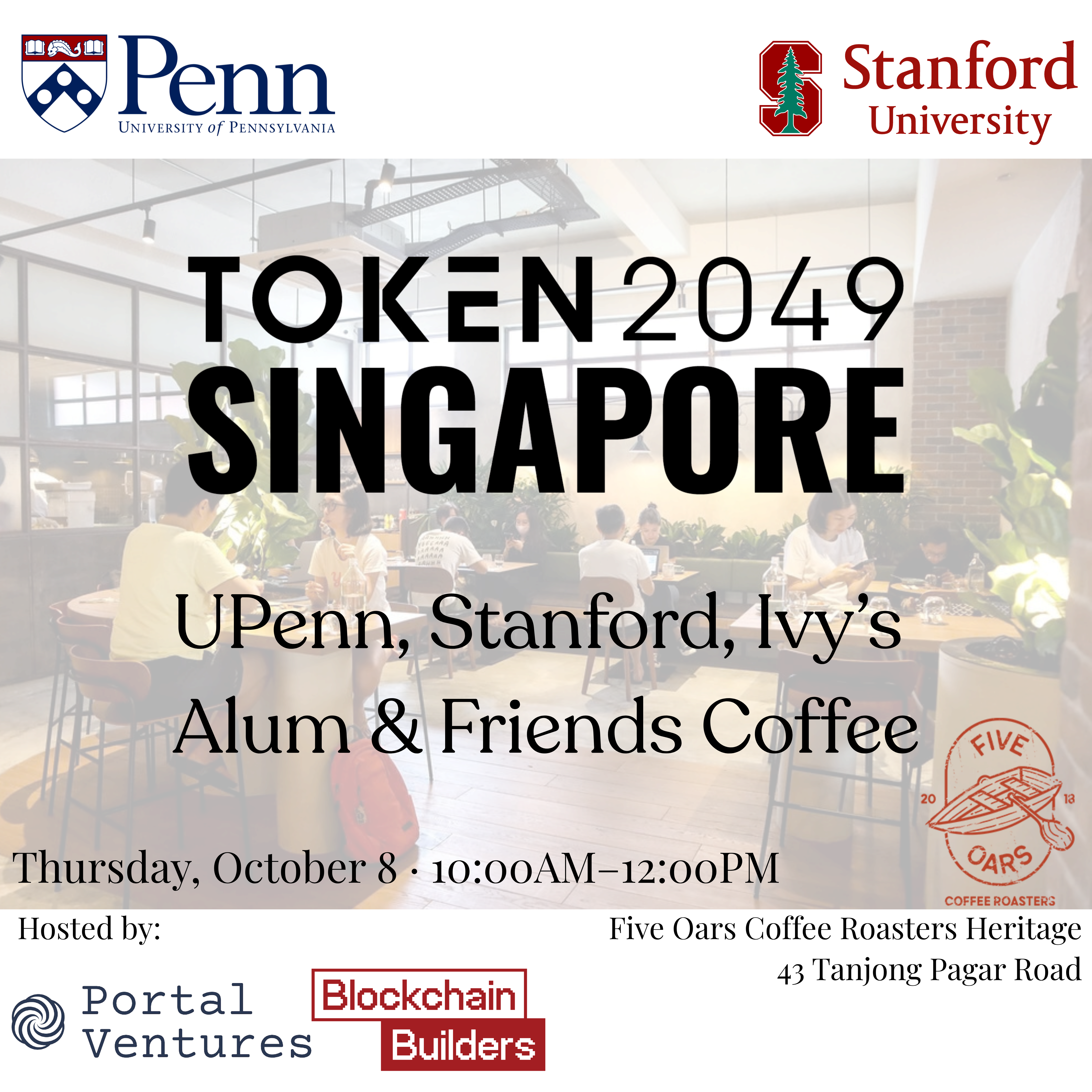 UPenn, Stanford & Ivy Alumni Meetup at Token2049 by Portal Ventures & Blockchain Builders
