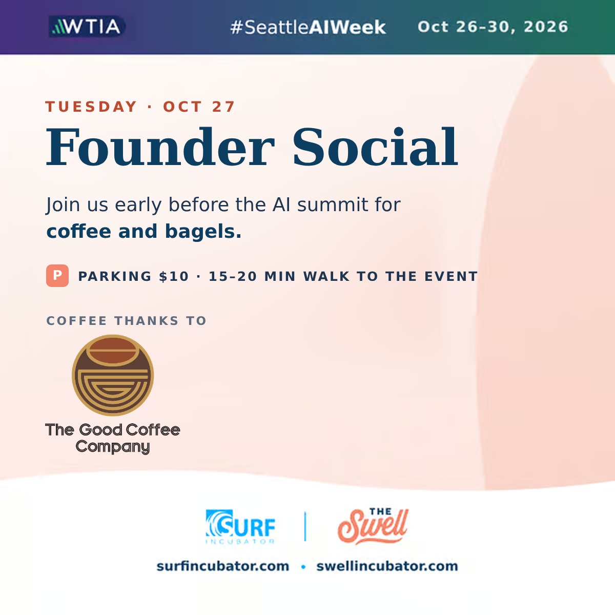 Founders Social Breakfast + Parking @ SURF event image
