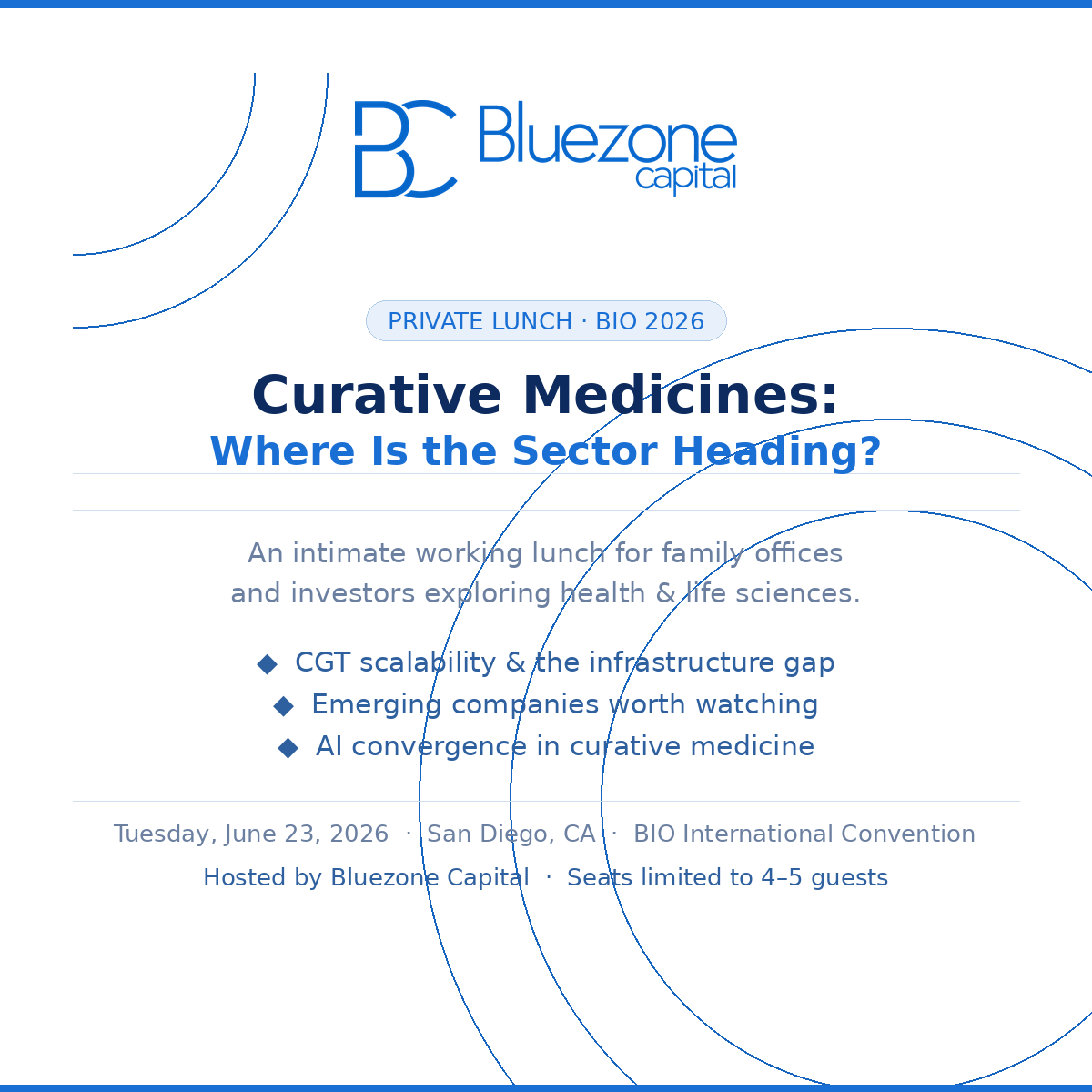 Private Lunch at BIO 2026 — San Diego, June 24