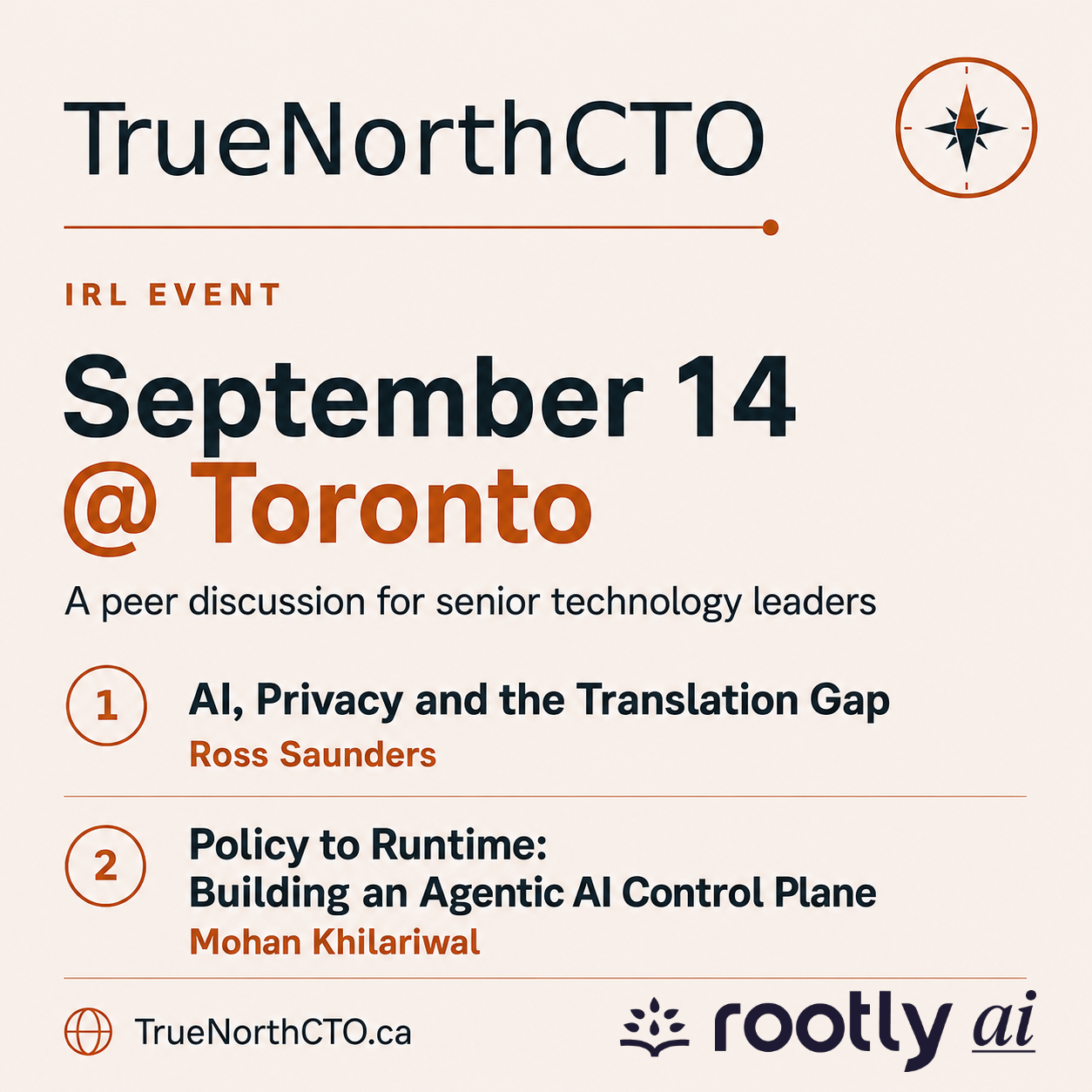 September 2026 TrueNorthCTO @ Rootly (Toronto)