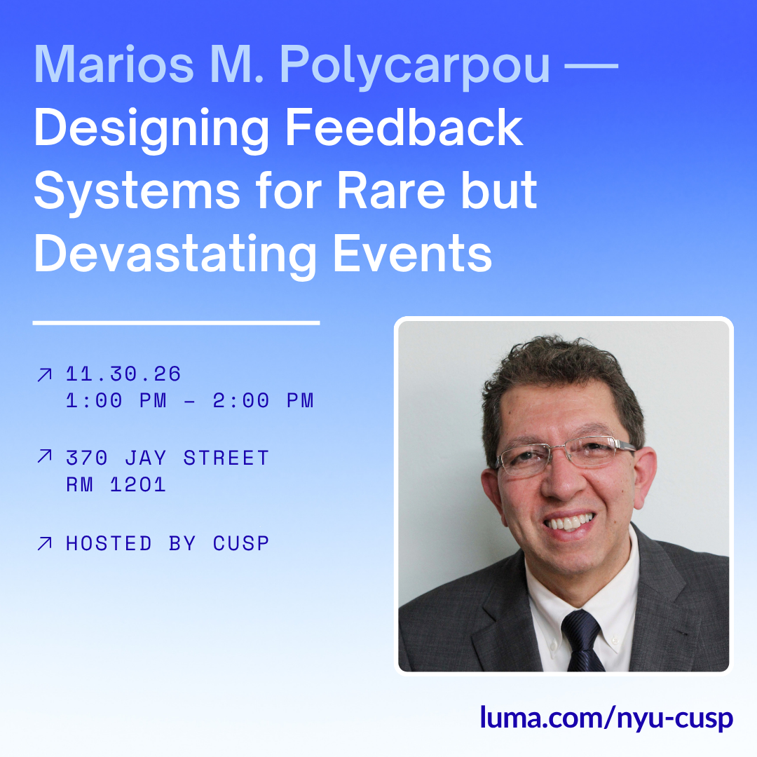 Seminário de Pesquisa | Marios M. Polycarpou: Projetando Sistemas de Feedback para Eventos Raros, mas Devastadores