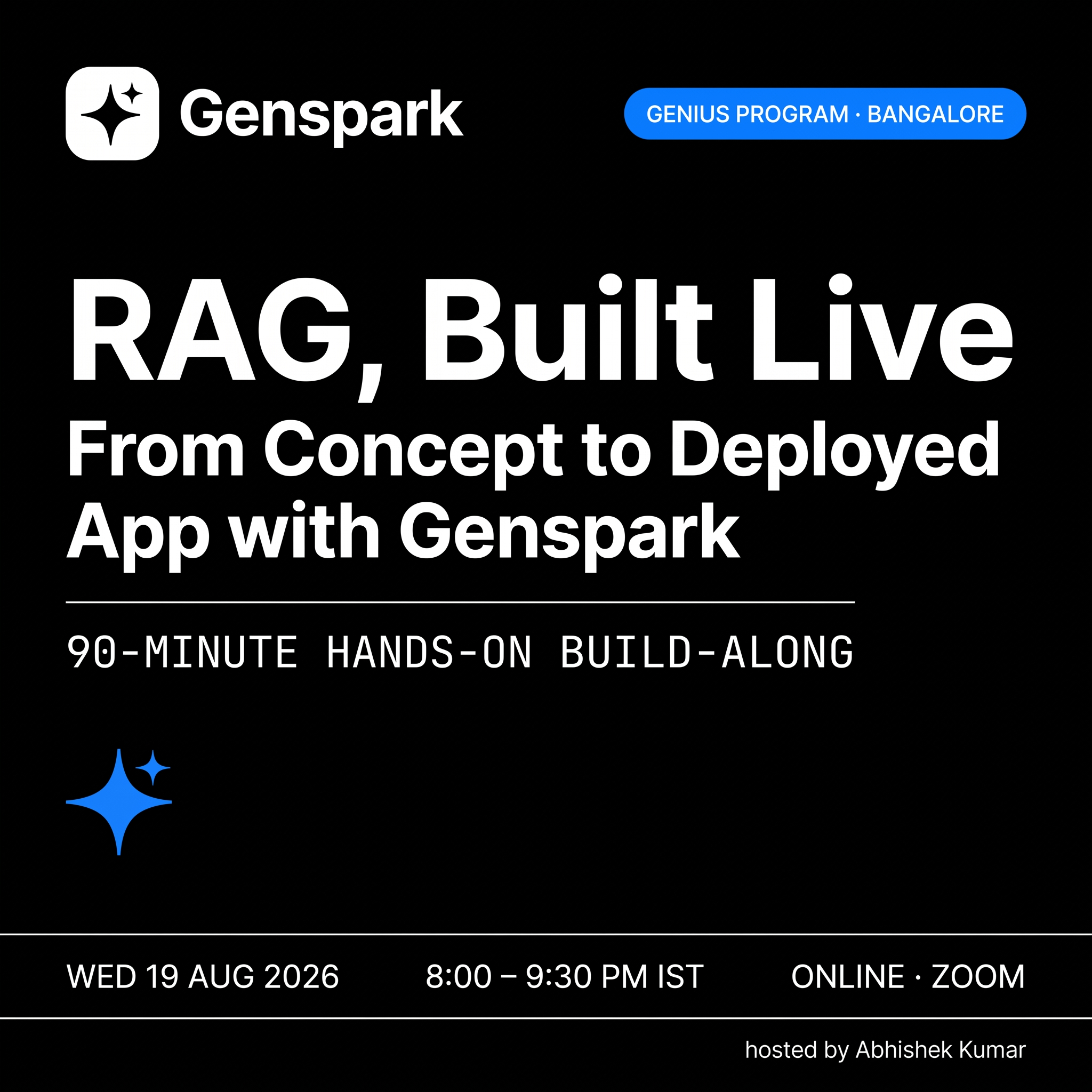 Webinar | RAG, Built Live: From Concept to Deployed App with Genspark