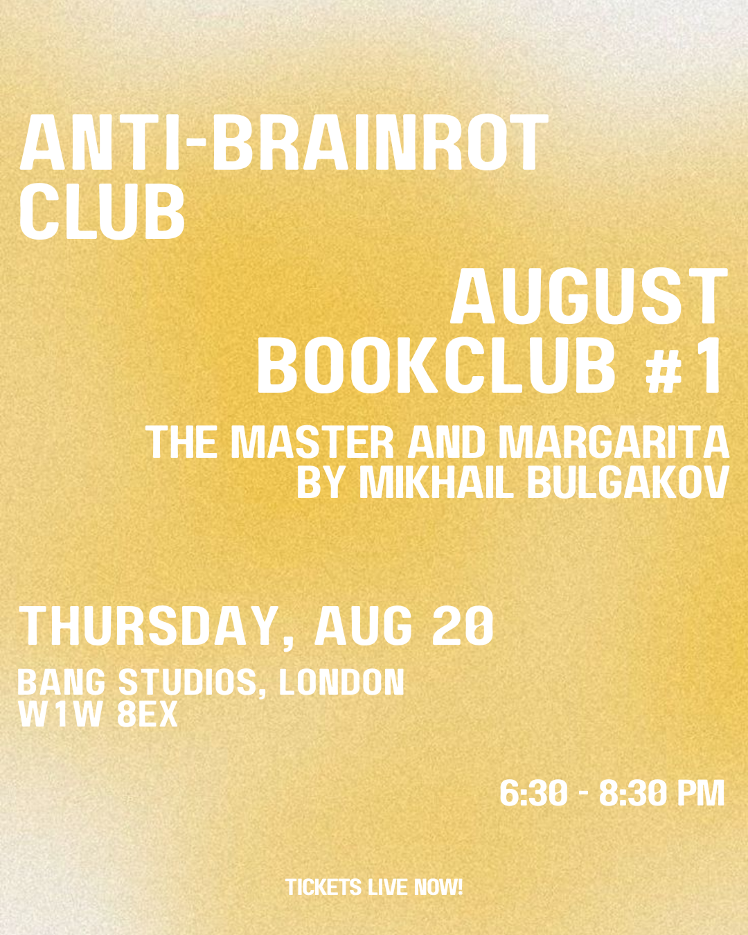 ABRC BOOKCLUB: THE MASTER AND MARGARITA