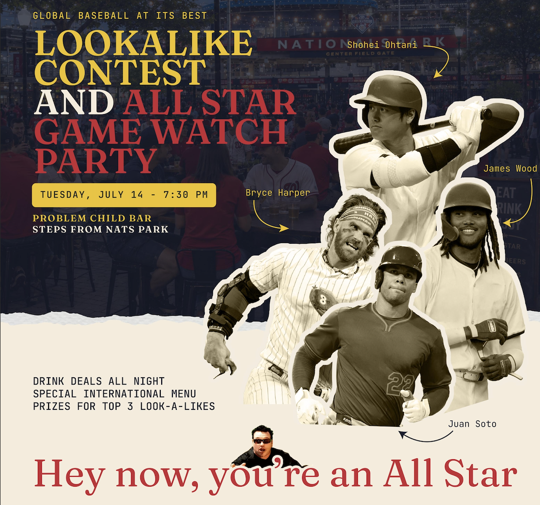 Baseball Stars Lookalike Contest & All Star Game Watch Party