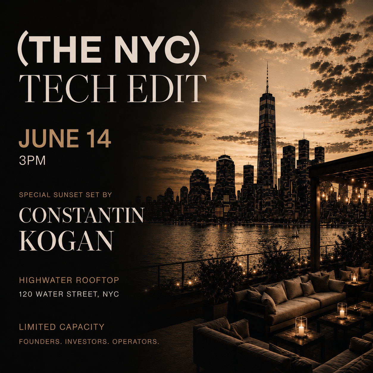 Cover art for #THE NYC TECH EDIT: Sunday Rooftop Party — Highwater Rooftop