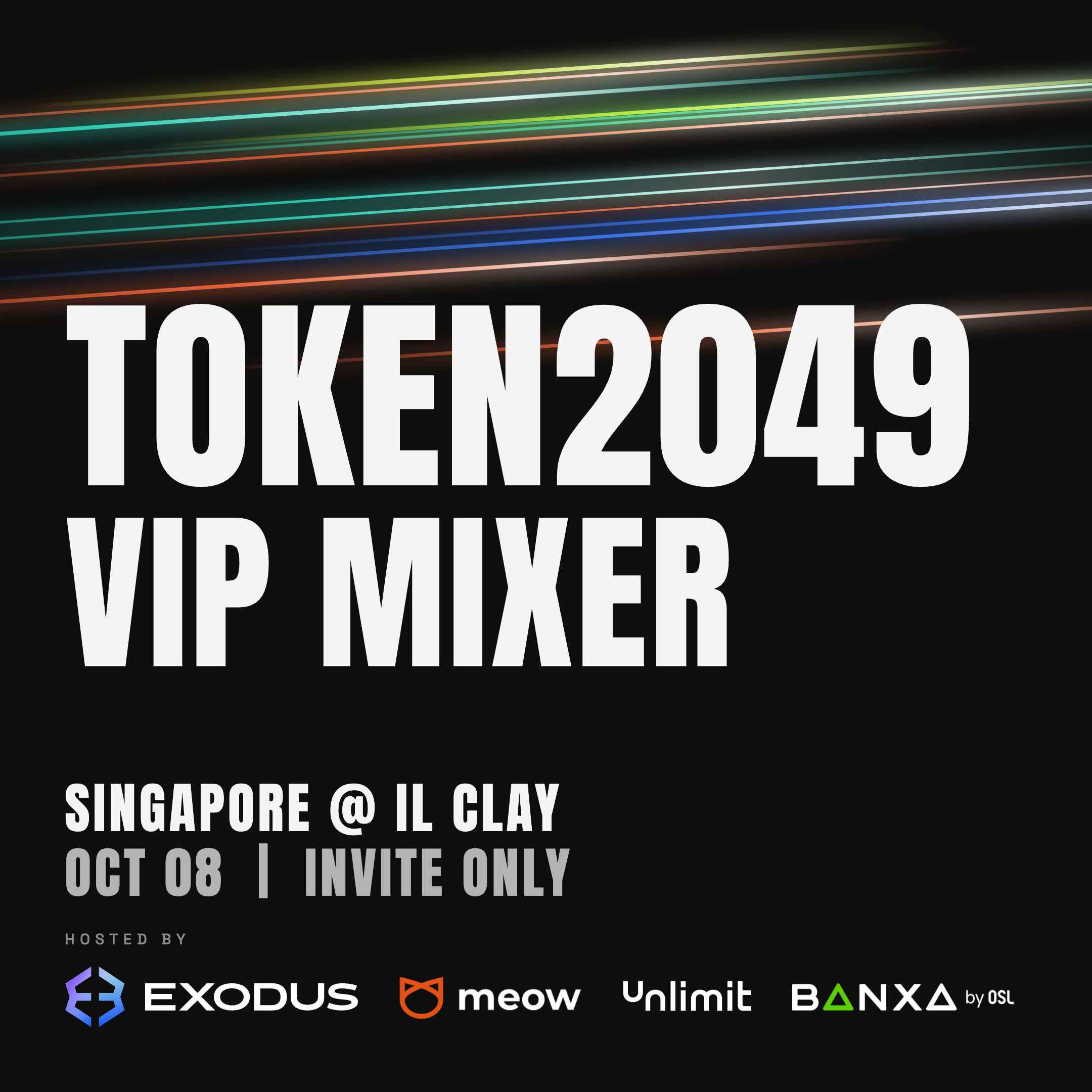 TOKEN2049 VIP Mixer, hosted by Exodus, Meow, Unlimit and Banxa