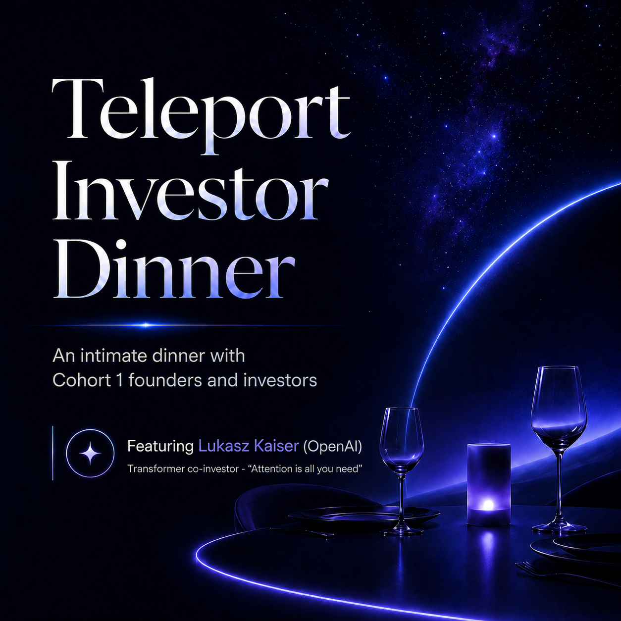 Cover art for #Teleport dinner + fireside chat with Lukasz Kaiser — Shack15
