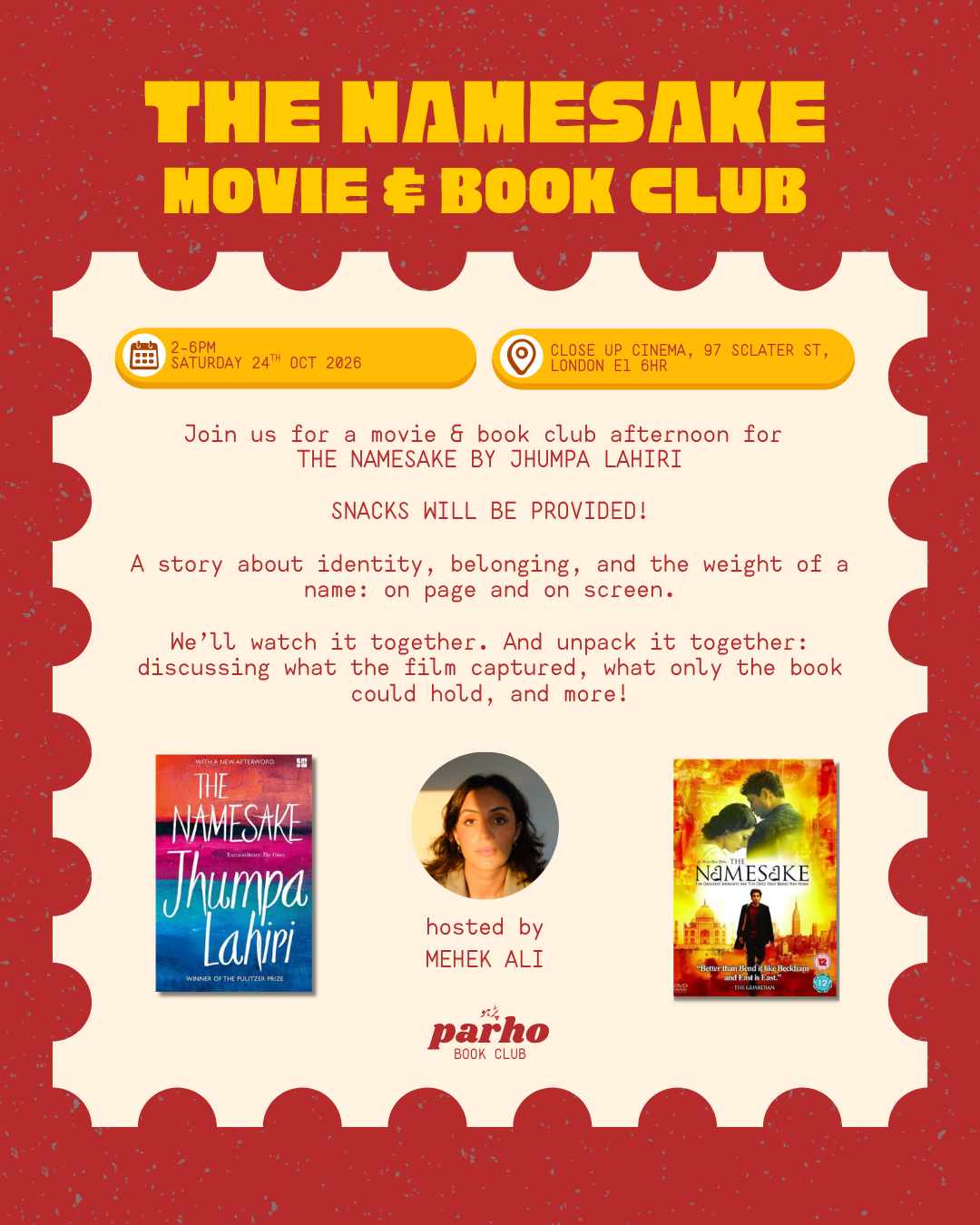 MOVIE & BOOK CLUB: The Namesake by Jhumpa Lahiri