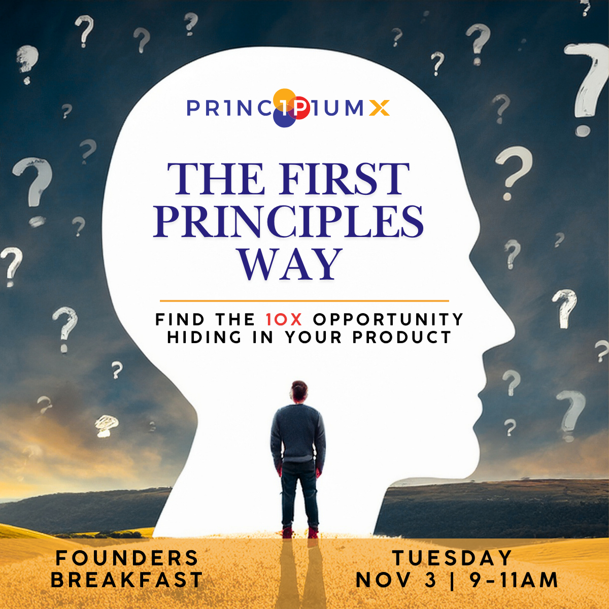 PrincipiumX presents: The First Principles Way to Find the Next 10x Opportunity hiding in your product.