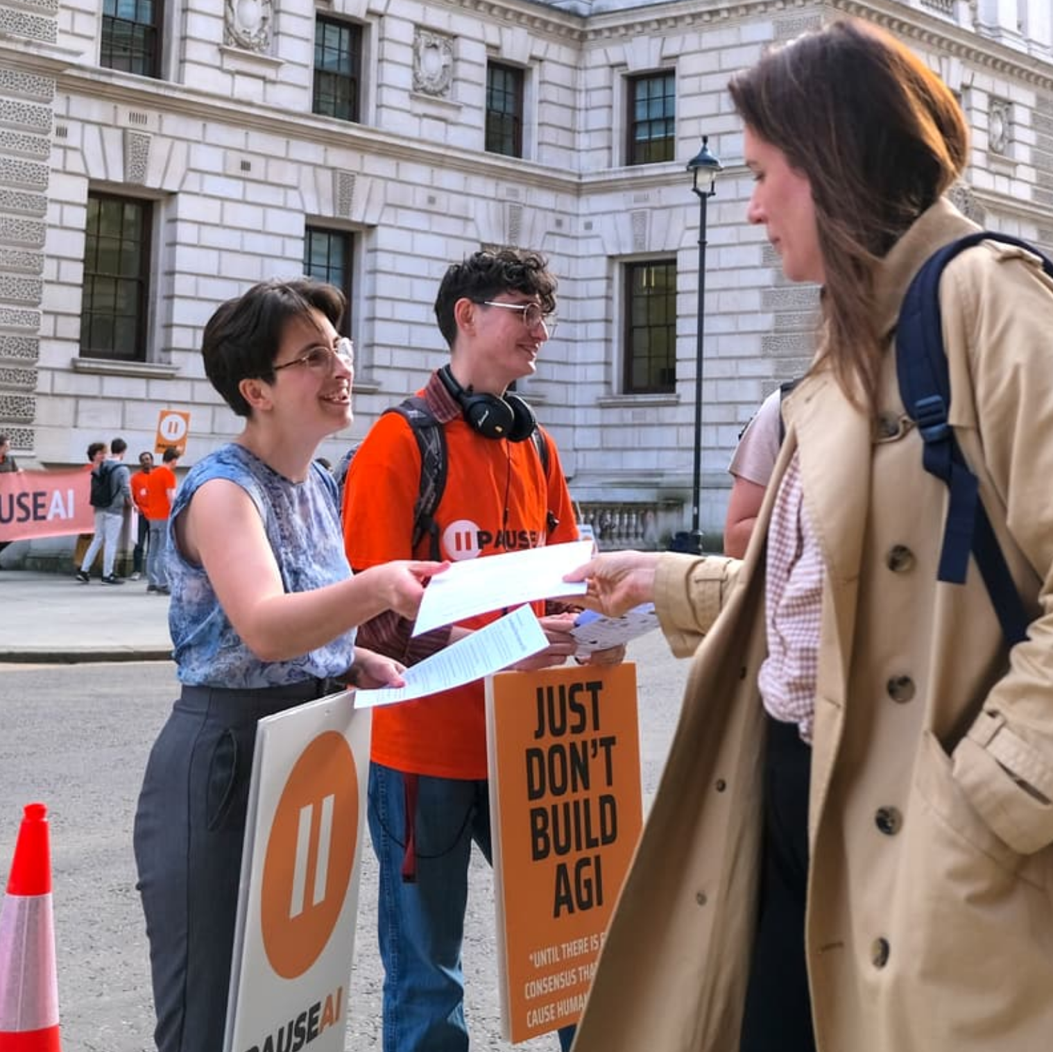 Tabling and Flyering for the March Against AI Extinction