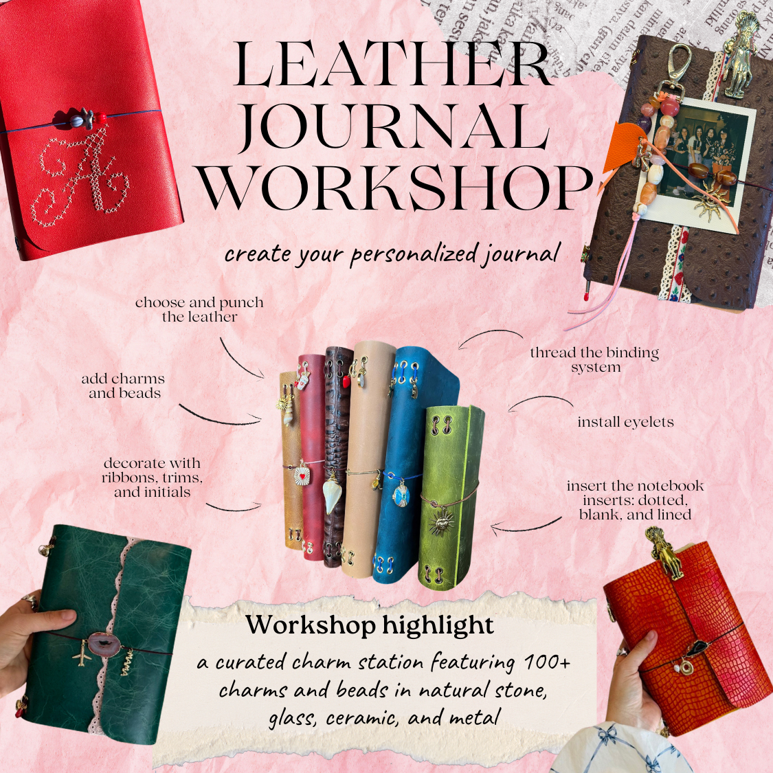Cover art for #Leather Journal Workshop + Charm Bar Experience — NOVA Studio | Candles
