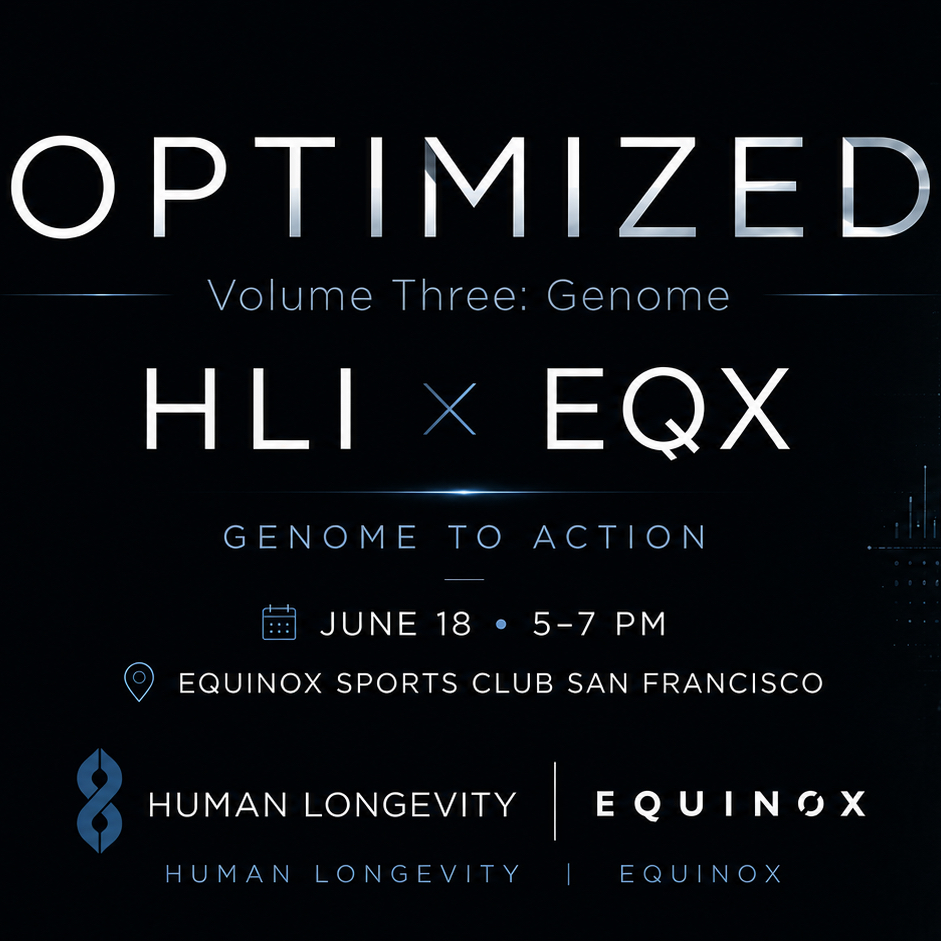 Cover art for #Equinox Optimized. Volume Three: Genome with Human Longevity — Equinox Sports Club San Francisco