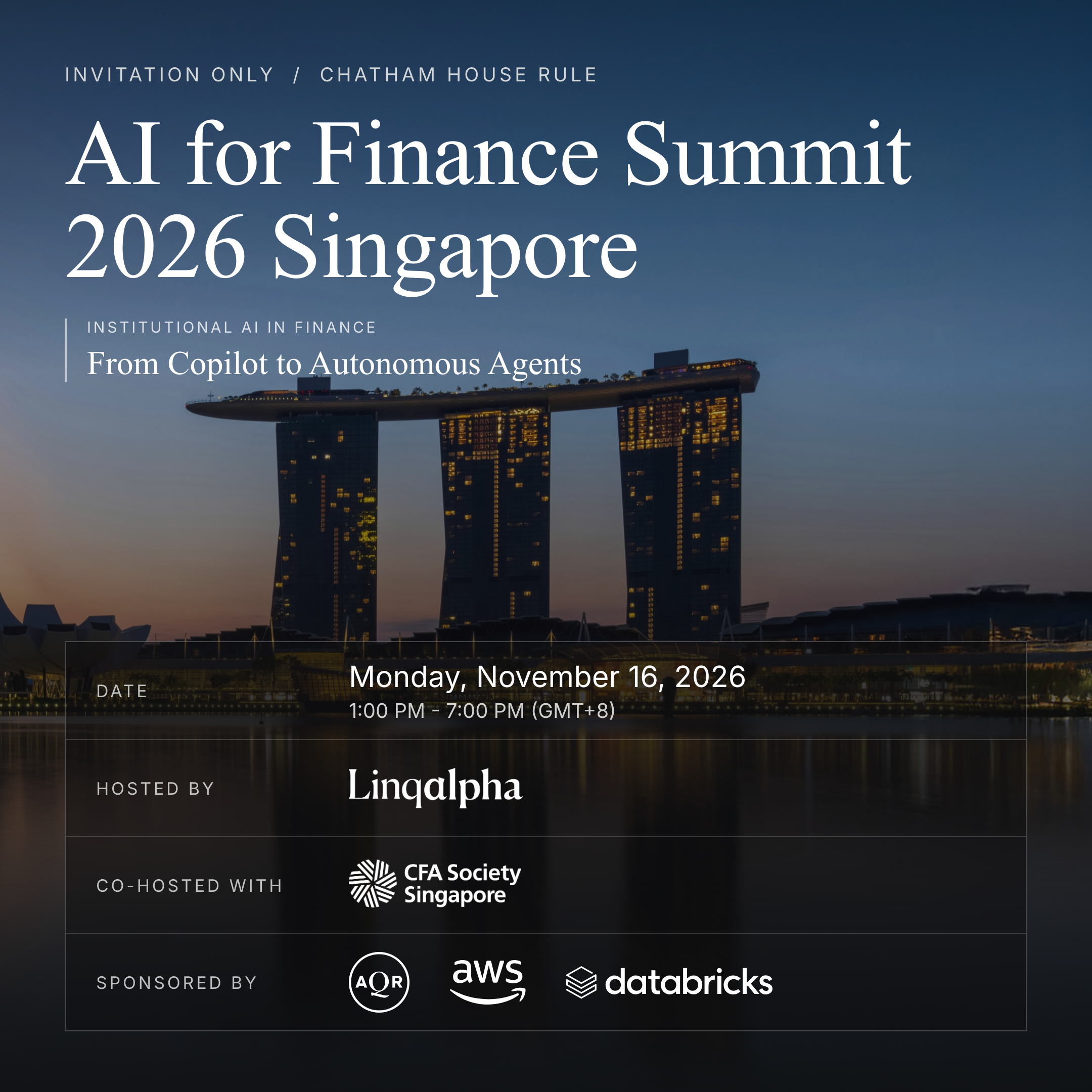 AI for Finance Summit 2026 Singapore