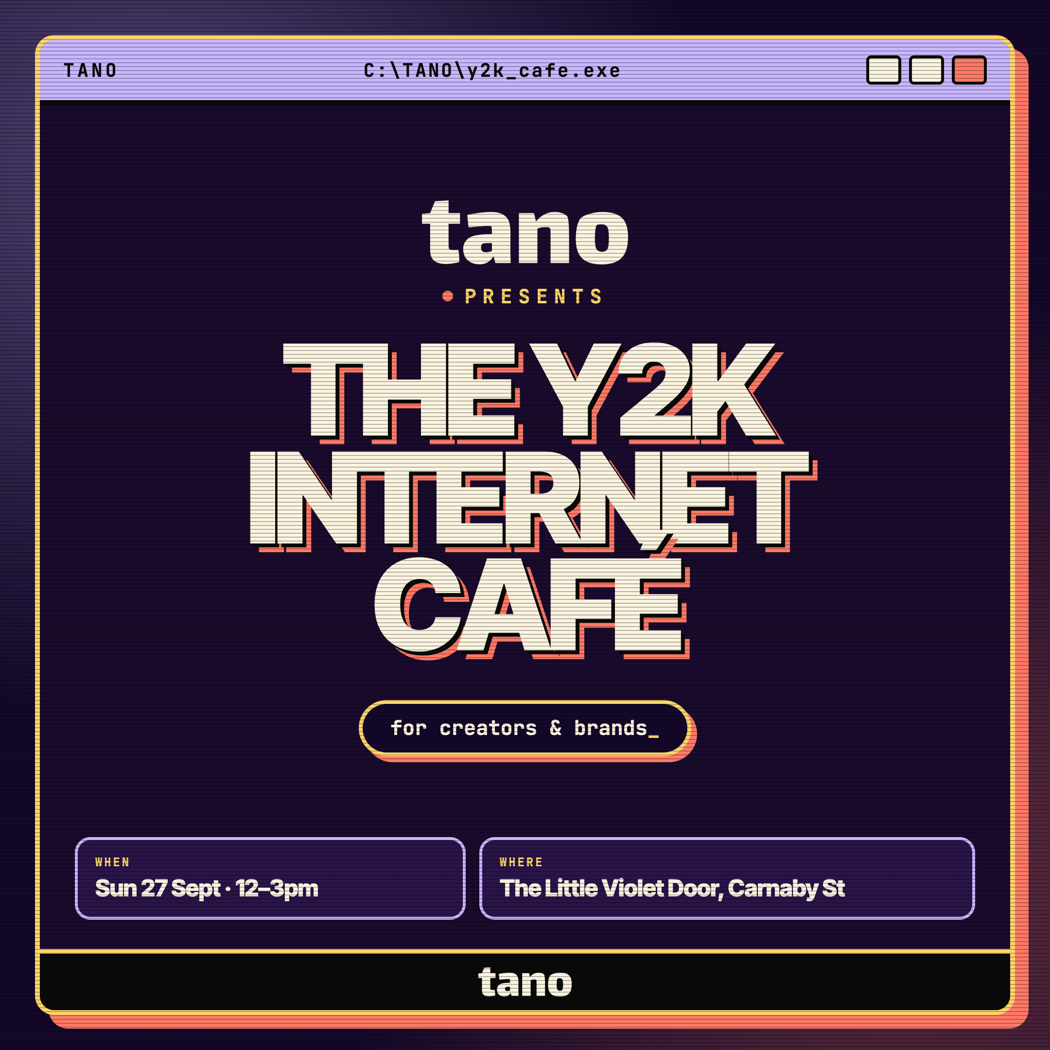Tano Presents: Y2K internet cafe