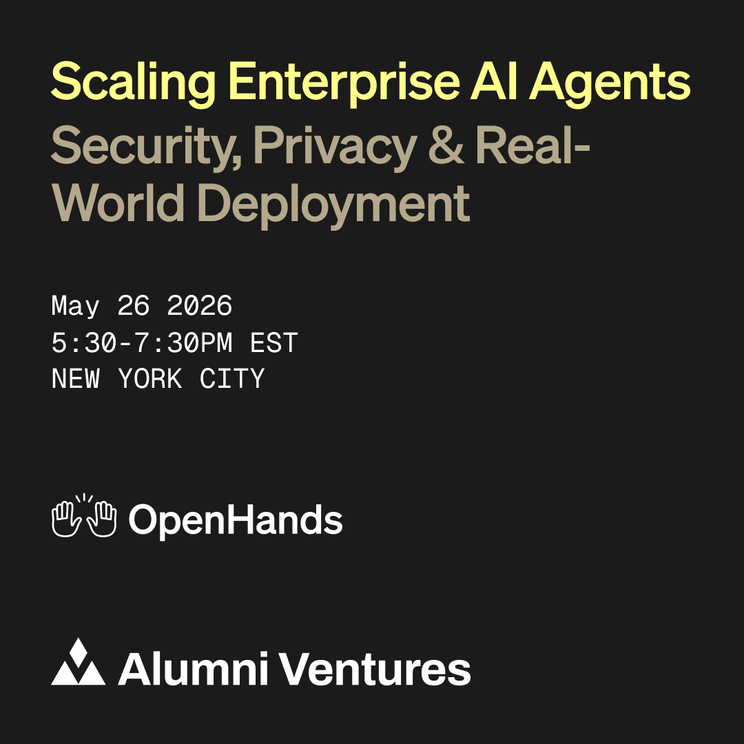 Cover art for #Scaling Enterprise AI Agents: Security, Privacy & Real-World Deployment — Alumni Ventures