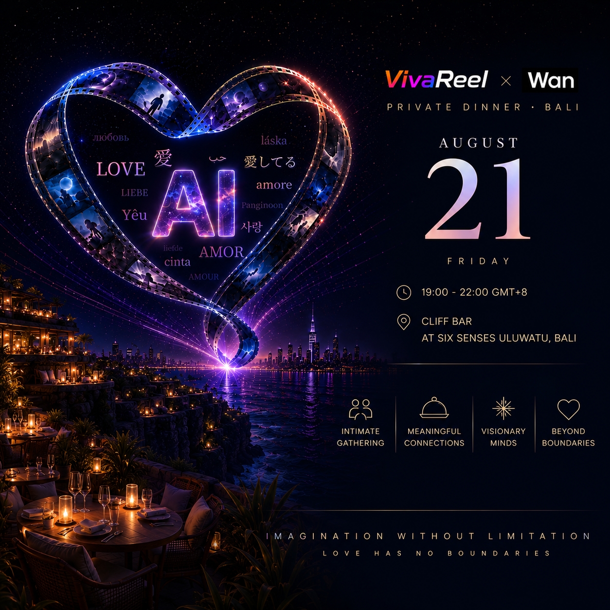 VivaReel × Wan3.0 Private Dinner · Bali