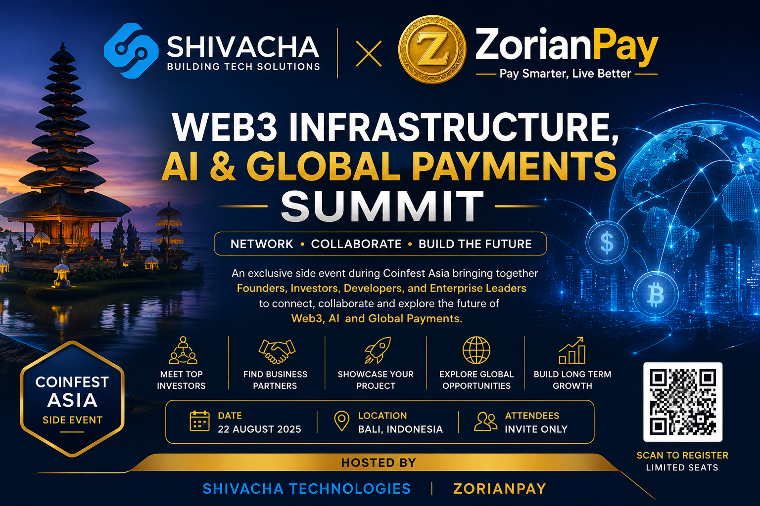 Future of Web3 Infrastructure & Global Payments Hosted by Shivacha Technologies & ZorianPay