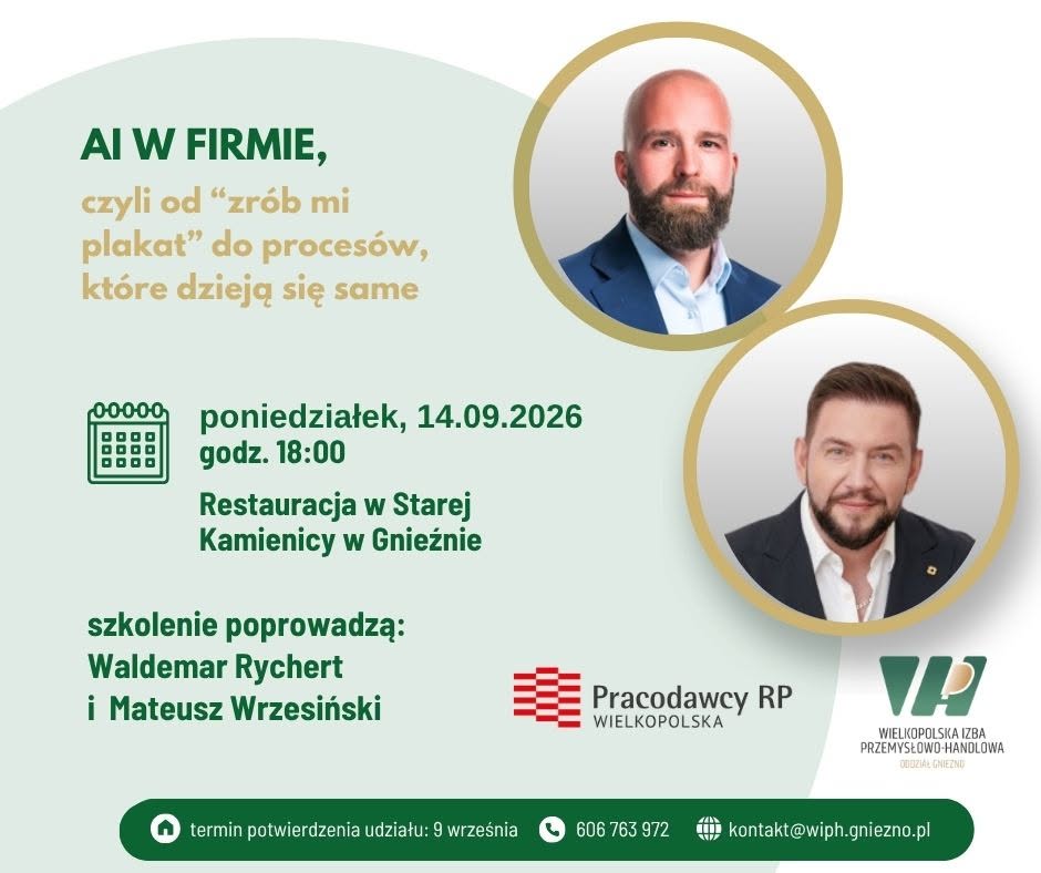 AI w Firmie – dzielenie się wiedzą | Izba • Społeczność • Przedsiębiorcy – Witajcie!