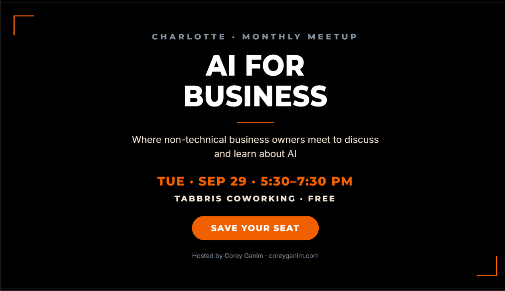 IA pour les affaires, Meetup de Charlotte
