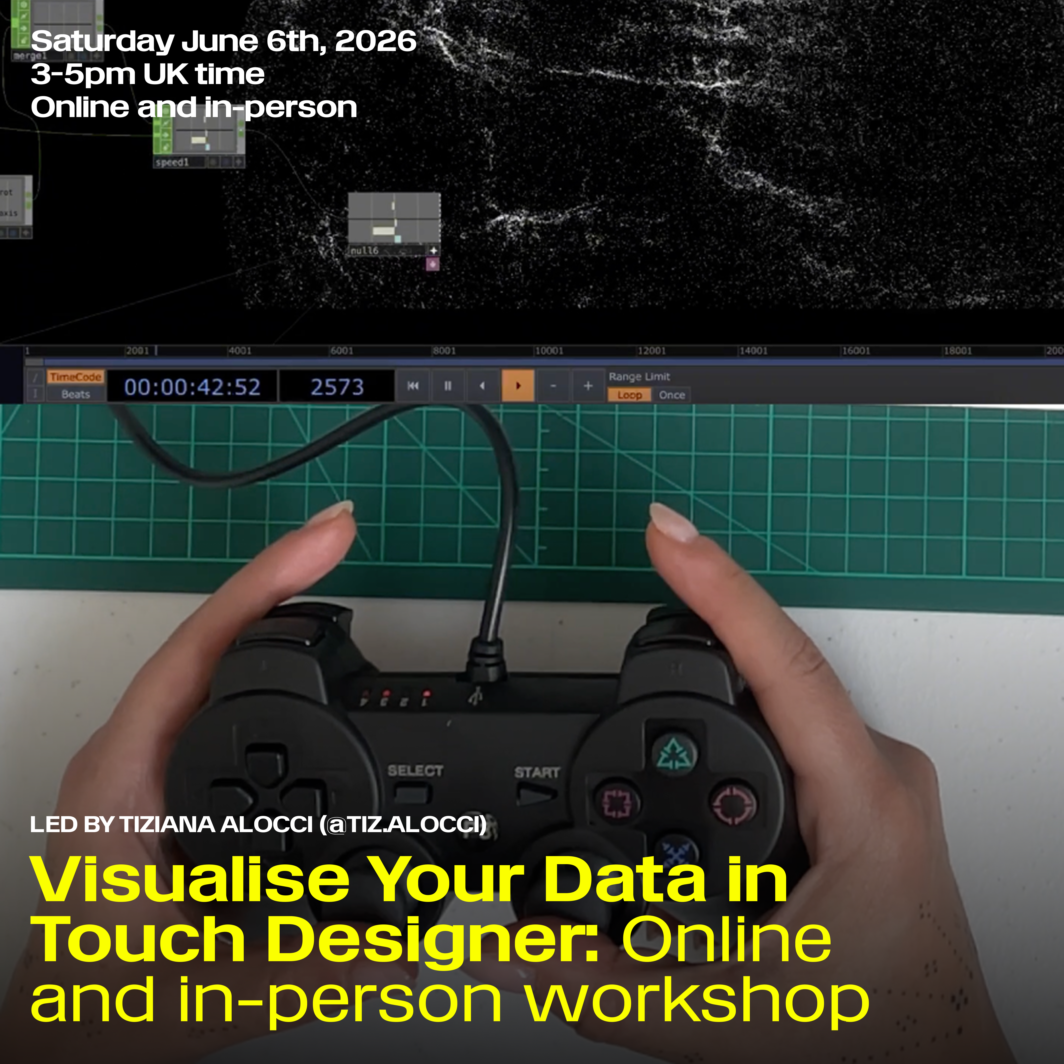 Visualise Your Data in Touch Designer Workshop. Join online or in-person