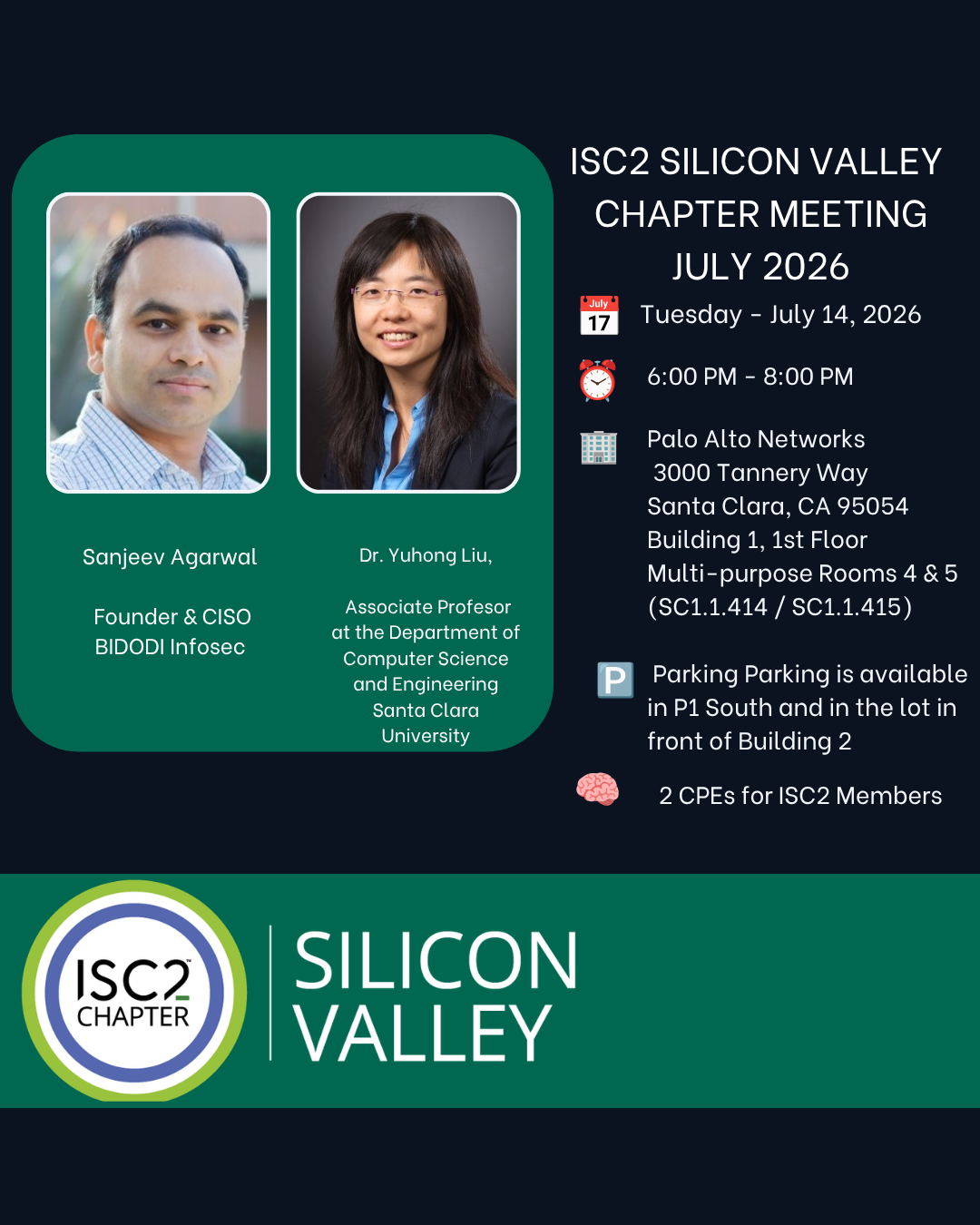 ISC2 Silicon Valley - July 2026 Chapter Meeting