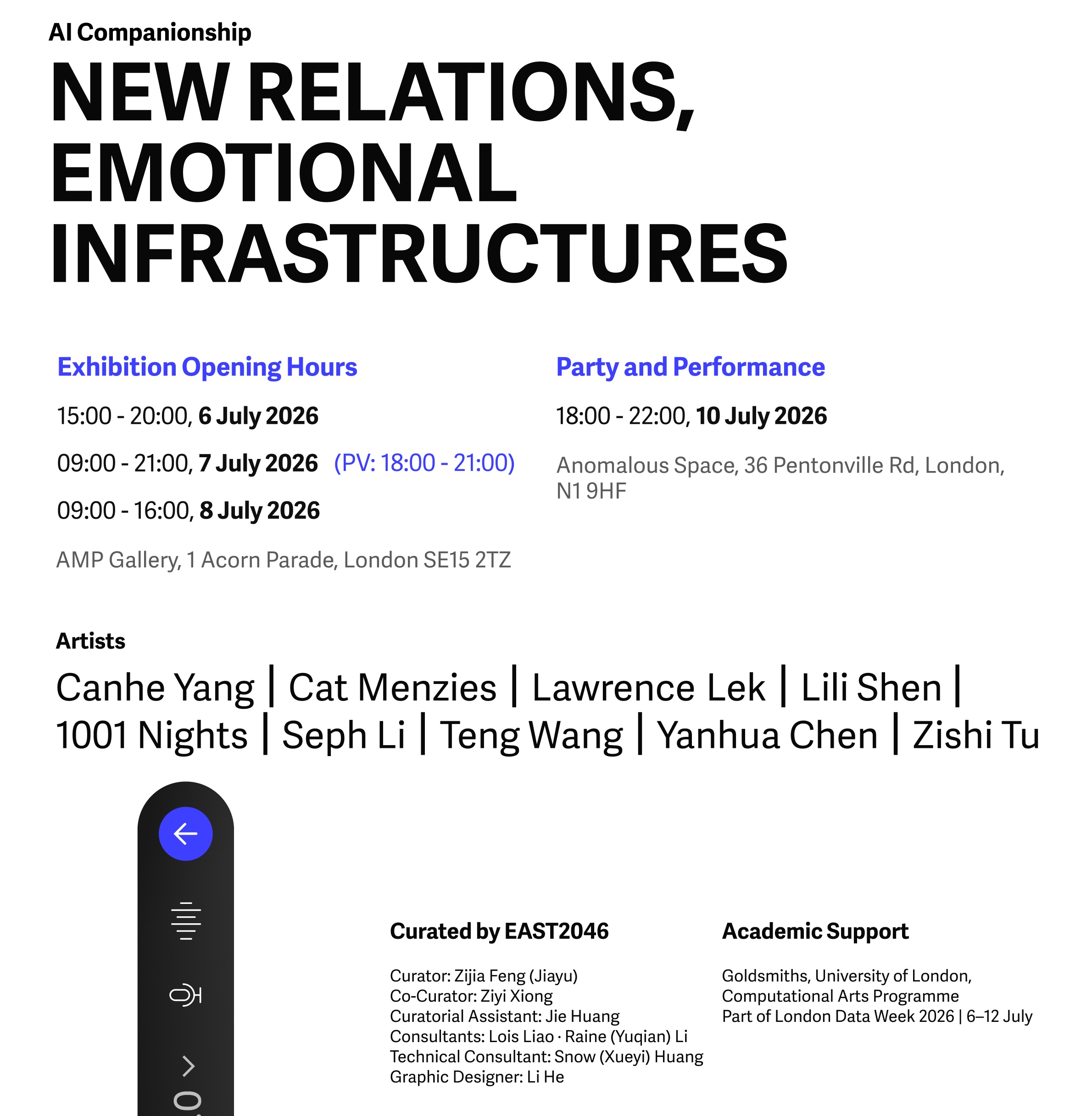 Exhibition VIP event - AI Companionship: New Relations, Emotional Infrastructures