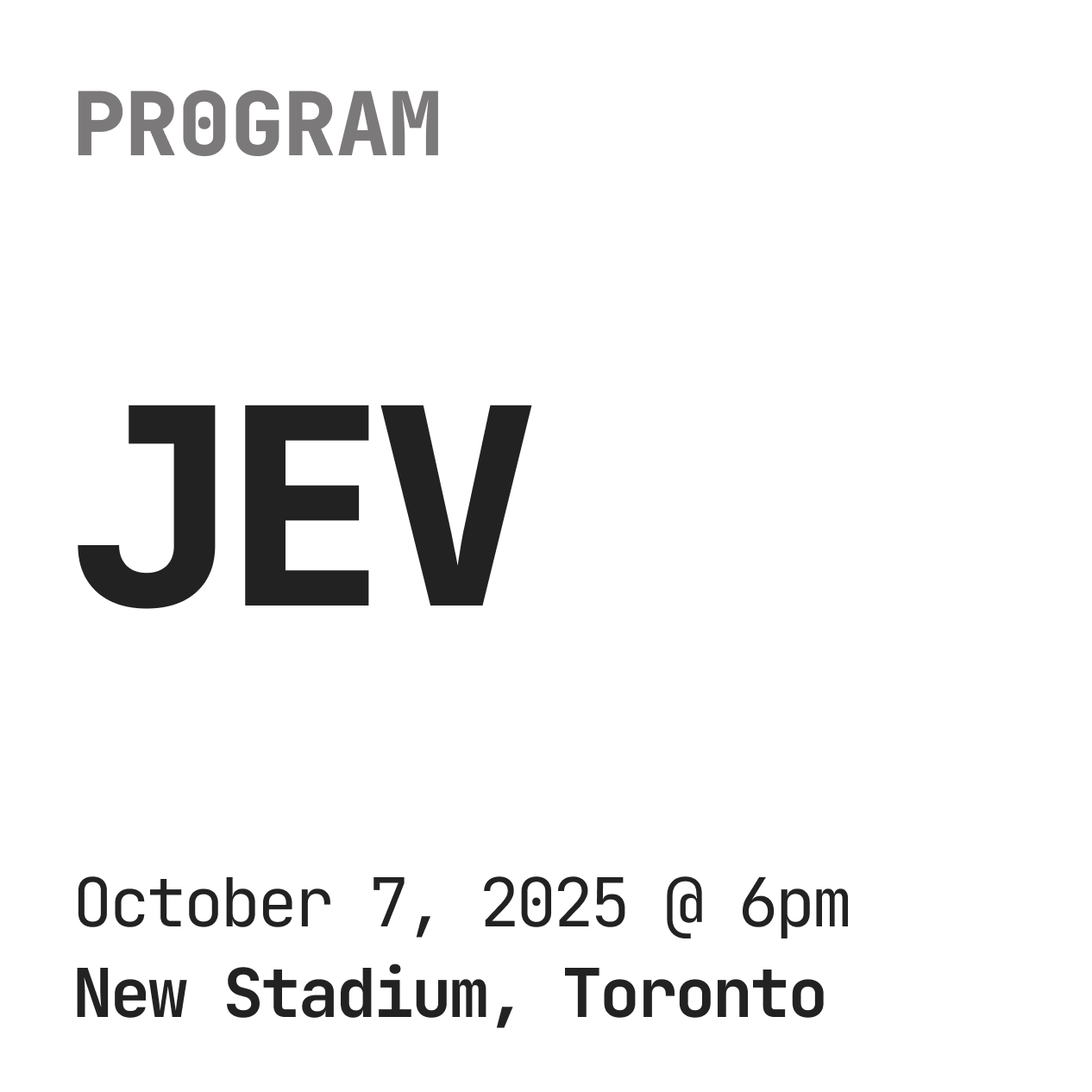 PROGRAM: JEV