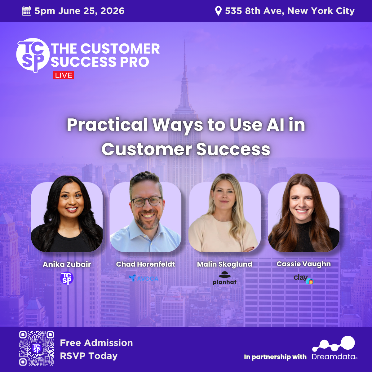 Cover art for #TCSP Live: NYC - Practical Ways to Use AI in Customer Success — New York, NY