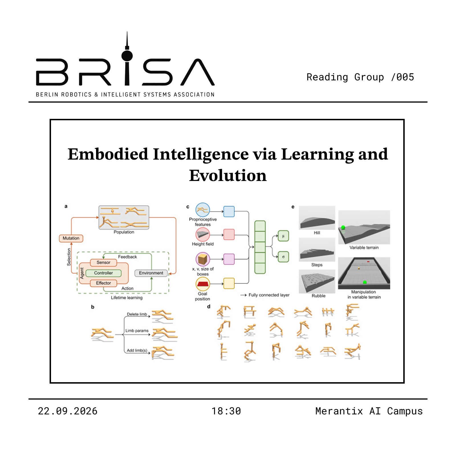 Groupe de Lecture BRISA 05 - Intelligence Embodiment via Apprentissage et Évolution