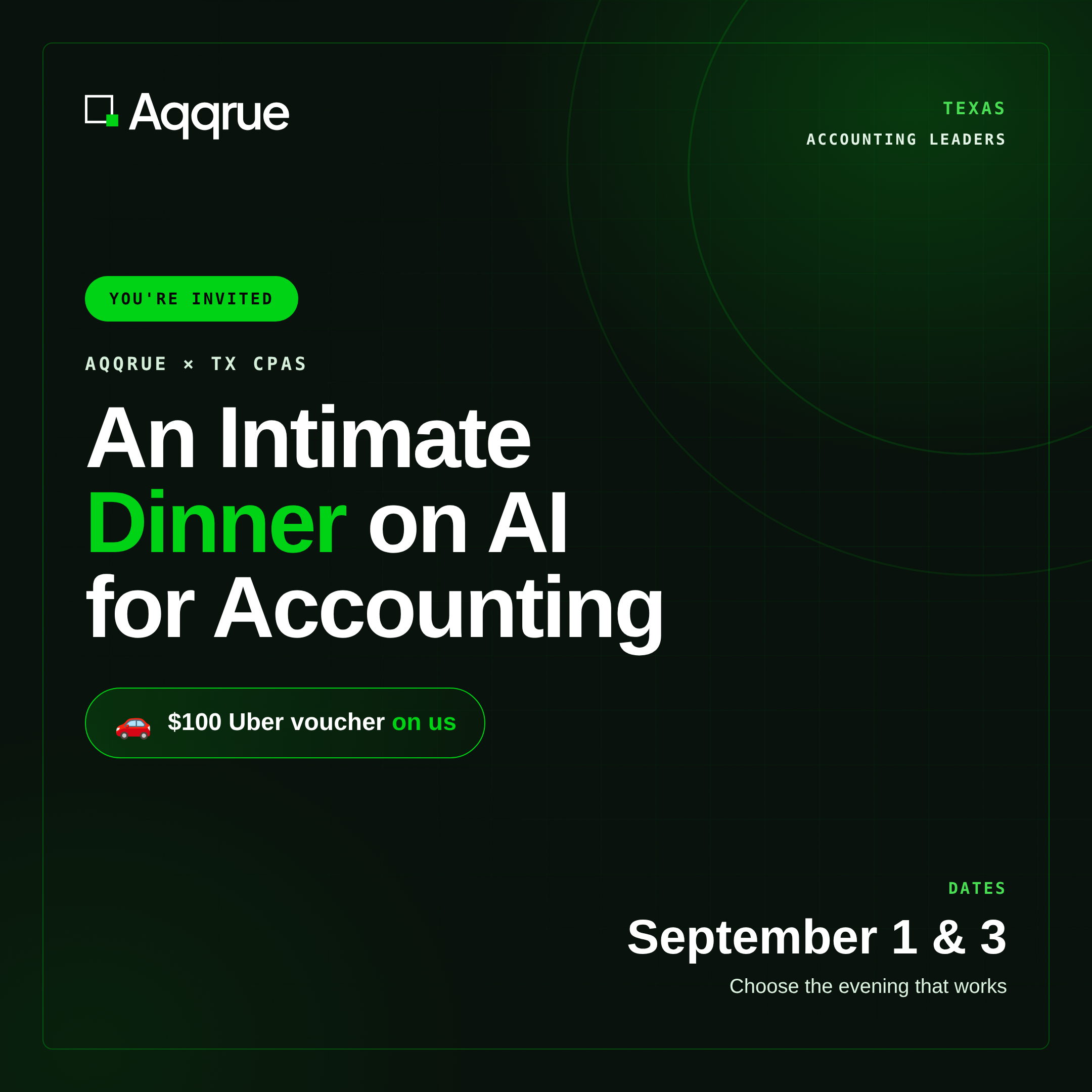 Aqqrue x TX CPAs : Un Dîner Intime