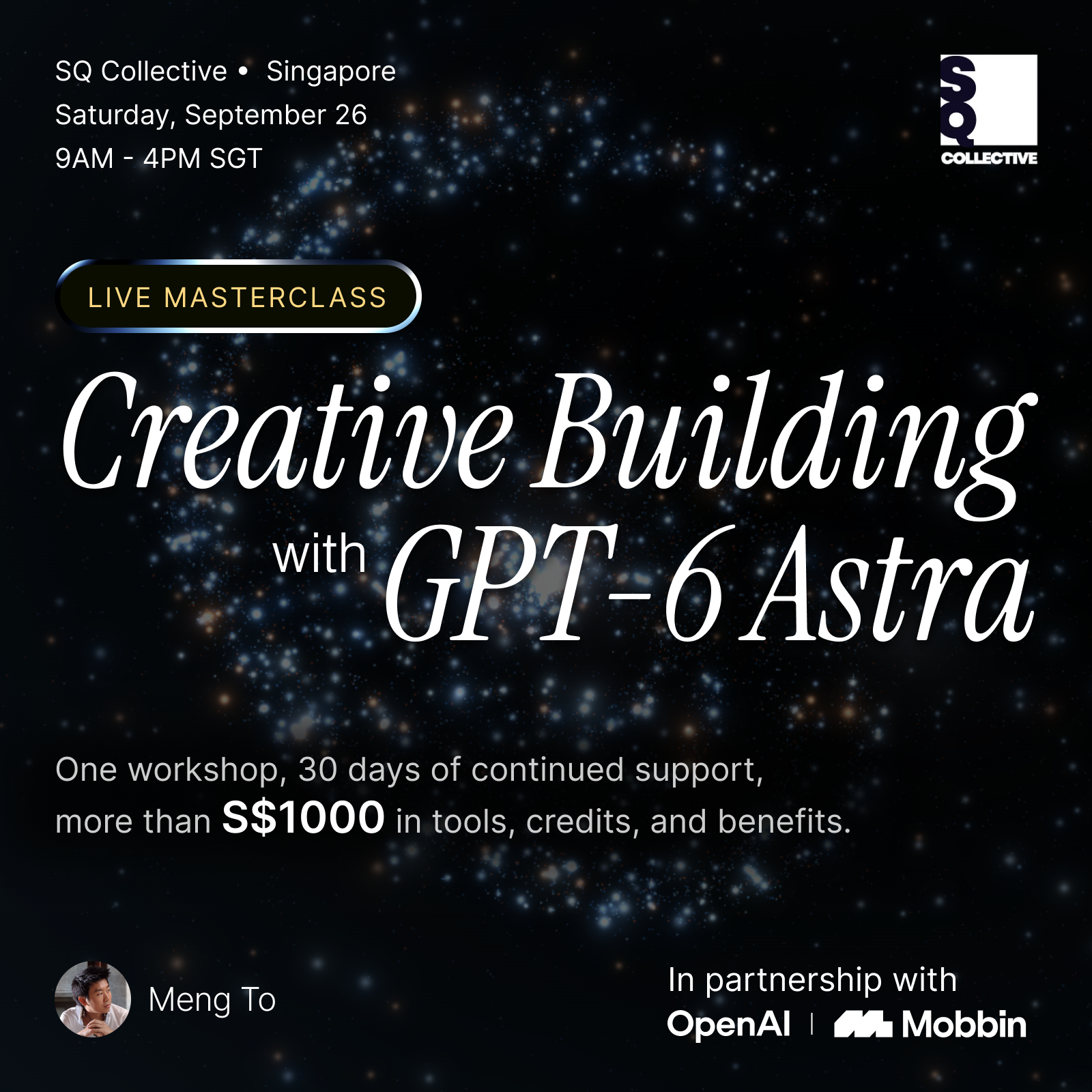 Creative Building with GPT-6 Astra: Live Masterclass with Meng To, Season 2