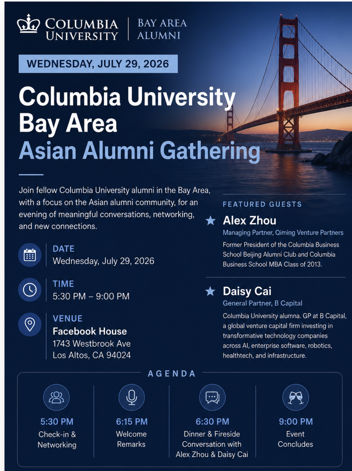 July 29 | Columbia University Bay Area Asian Alumni Gathering
